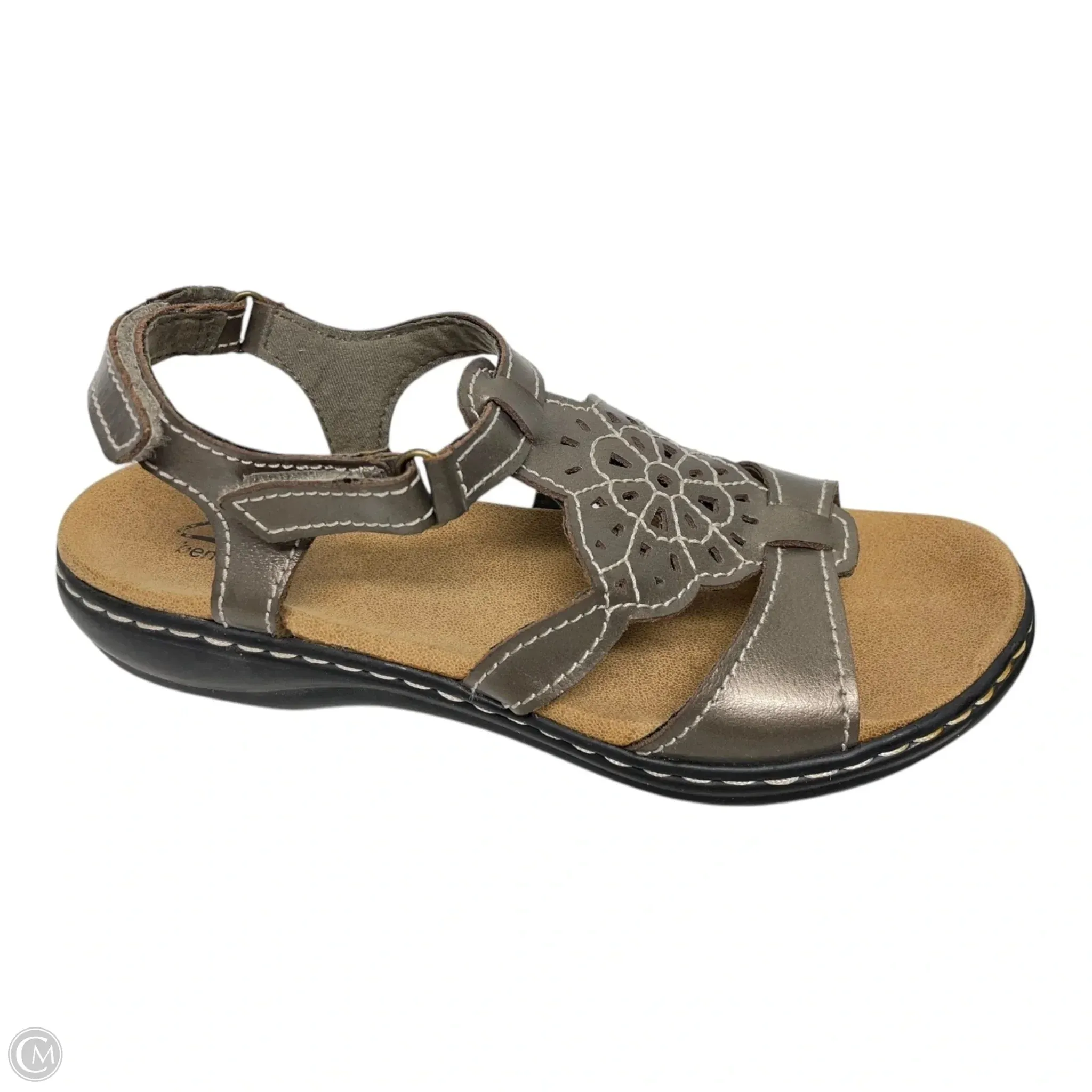 Sandals Flats By Clarks In Black & Brown, Size: 7 clarks