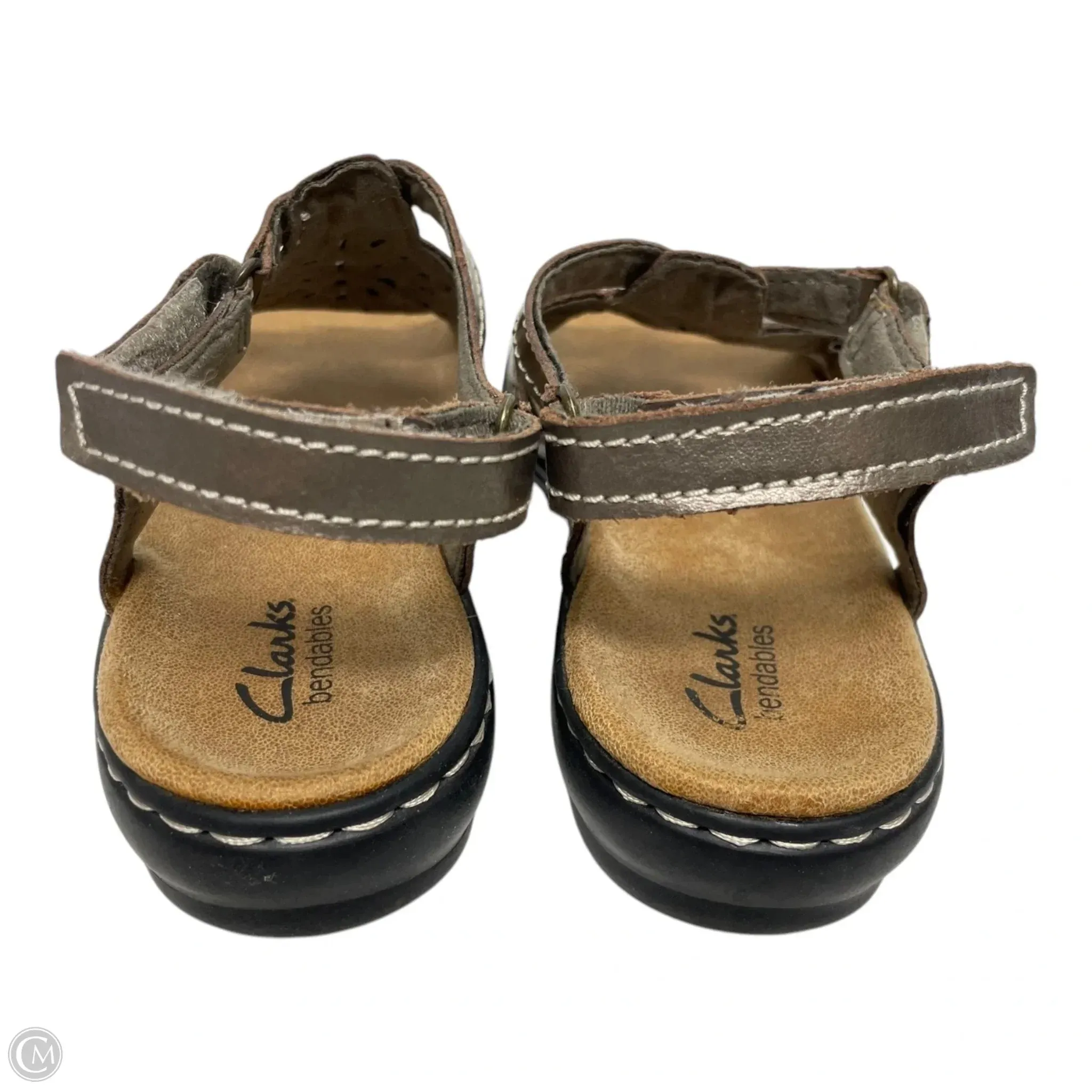 Sandals Flats By Clarks In Black & Brown, Size: 7 clarks