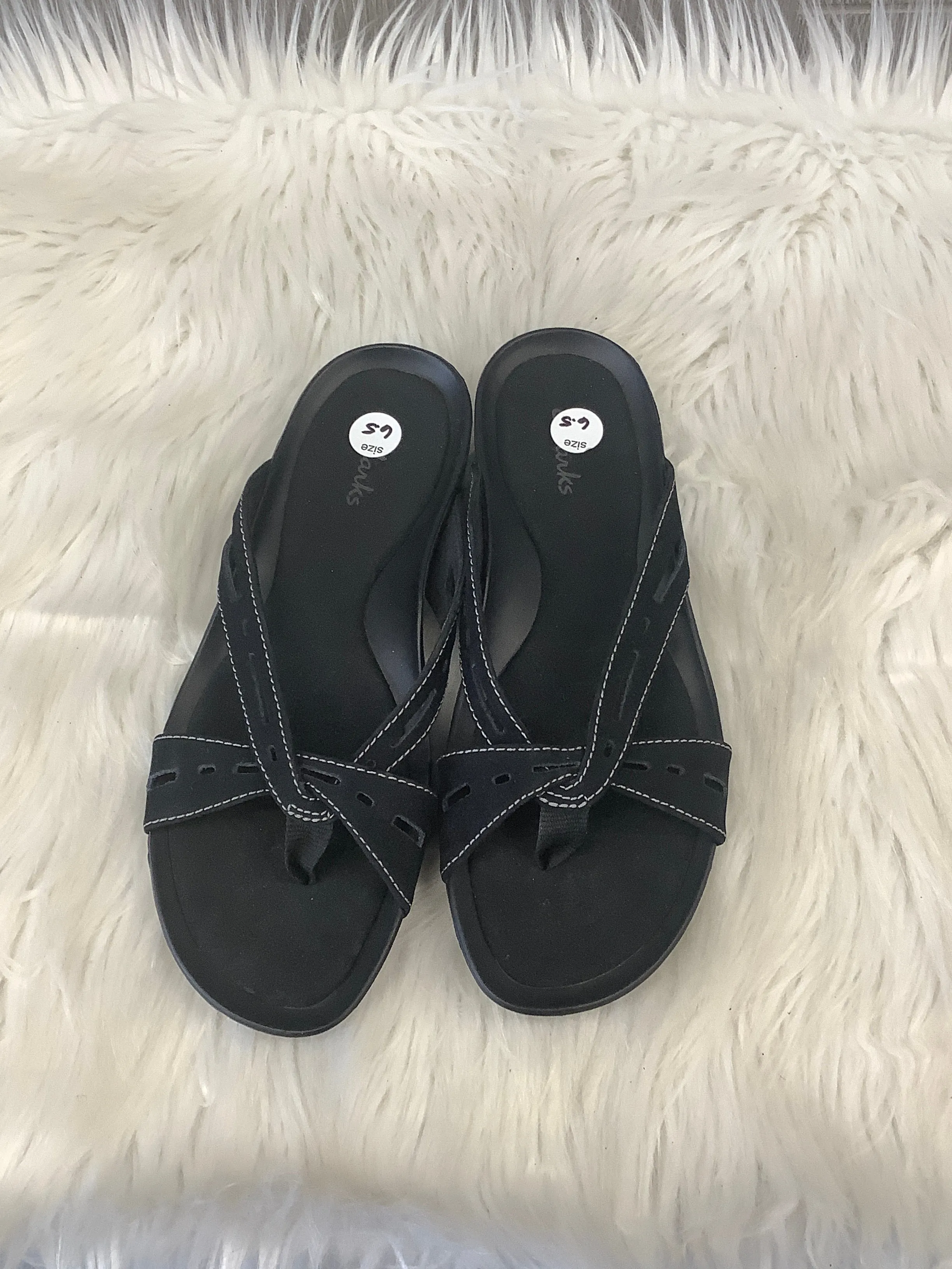 Sandals Flats By Clarks In Black, Size: 6.5 clarks