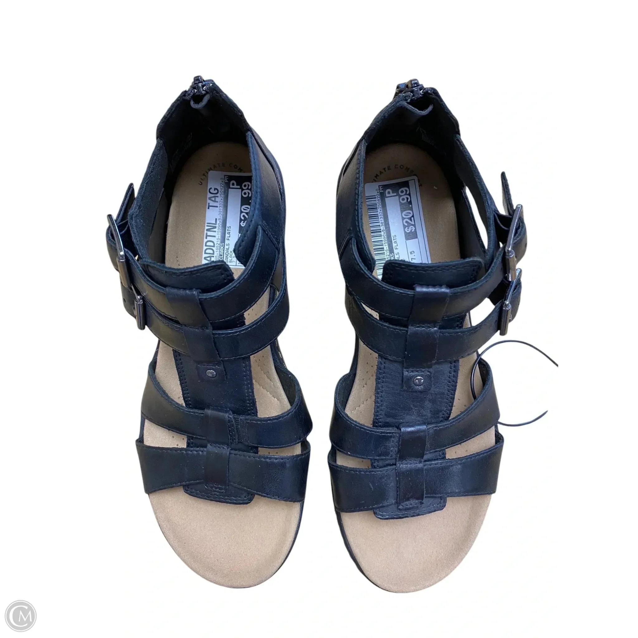 Sandals Flats By Clarks In Black, Size: 7.5 clarks