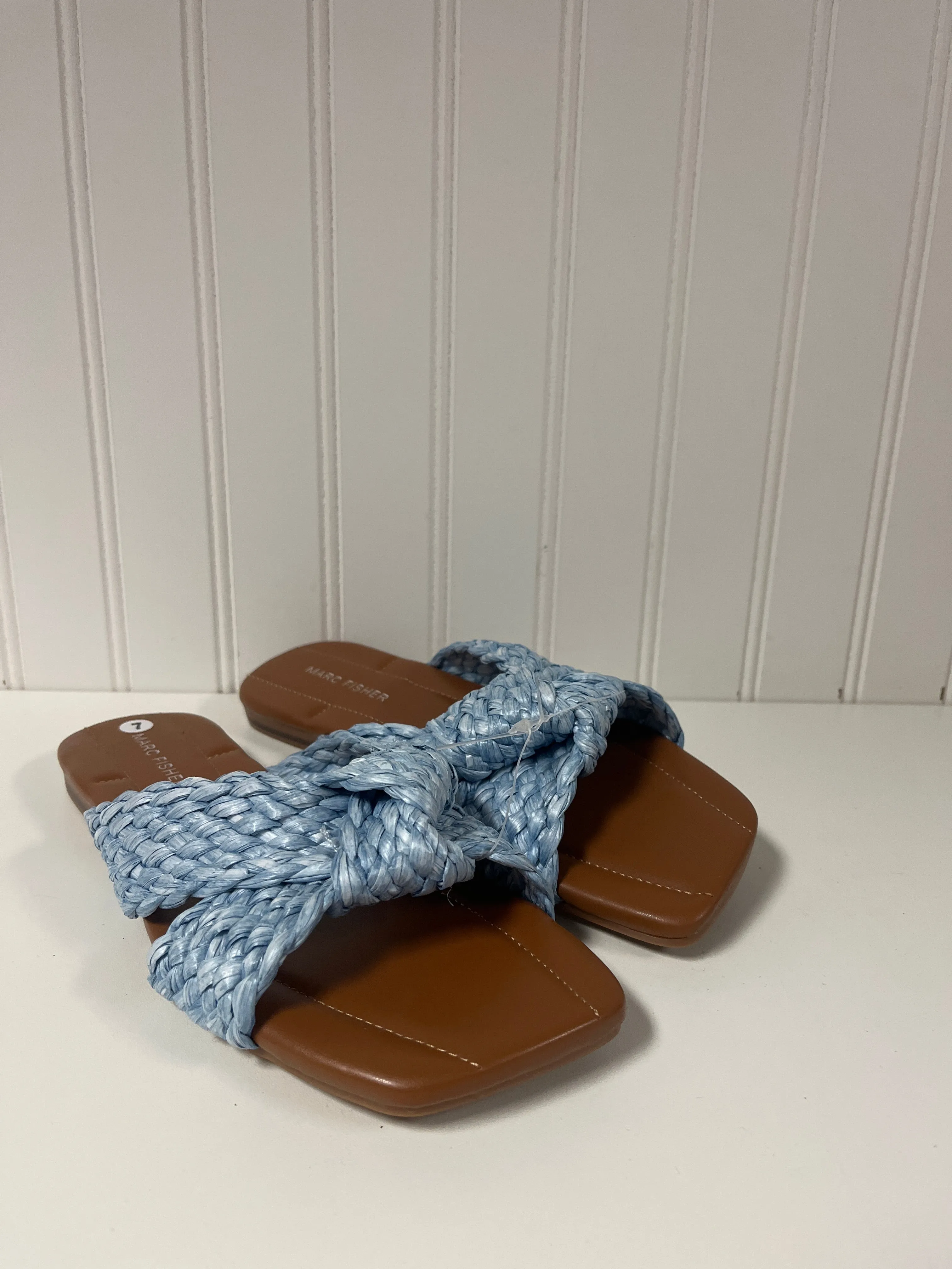 Sandals Flats By Marc Fisher In Blue & Brown, Size: 7 marc-fisher