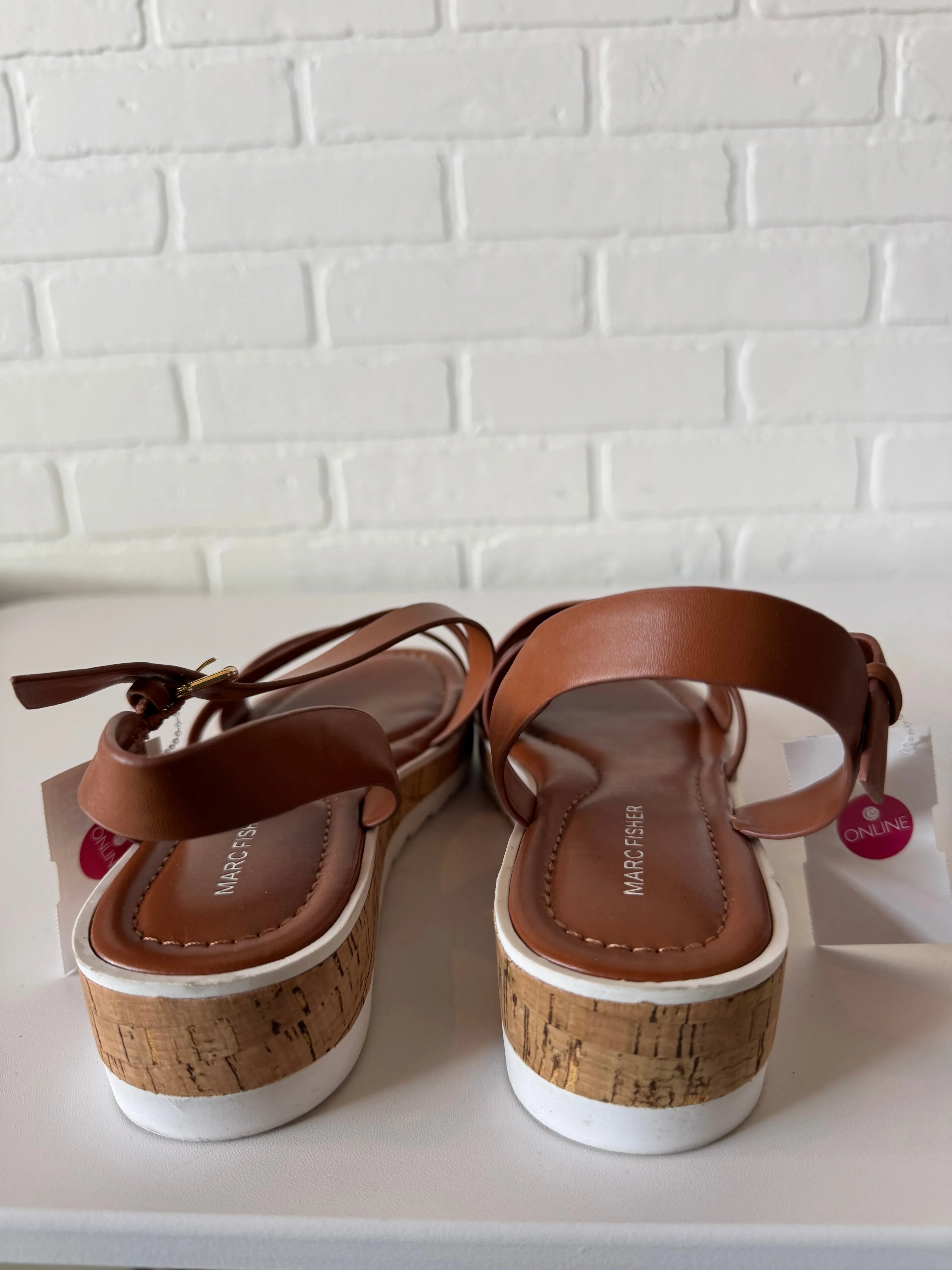Sandals Flats By Marc Fisher In Brown & White, Size: 8 marc-fisher