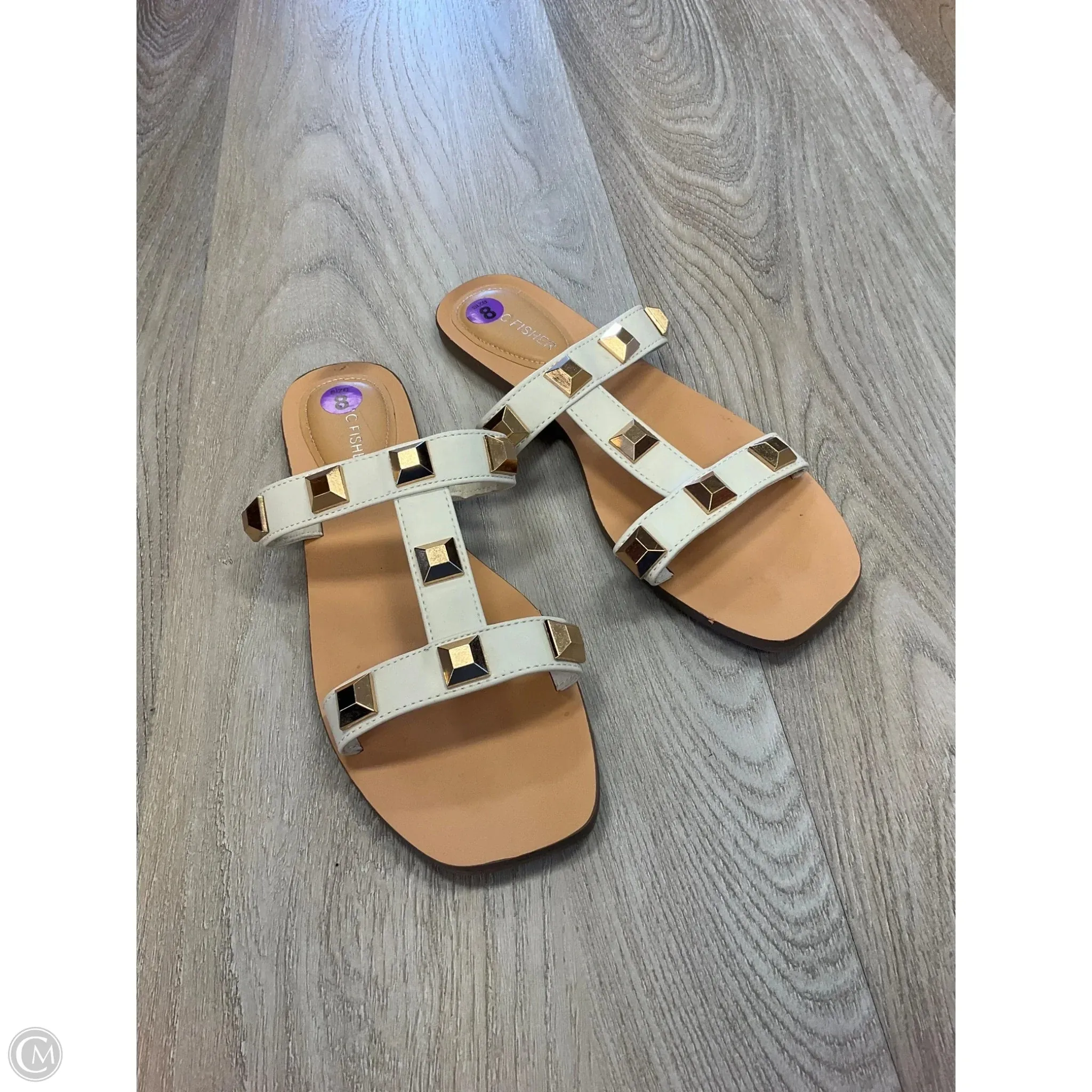 Sandals Flats By Marc Fisher In Cream, Size: 8 marc-fisher