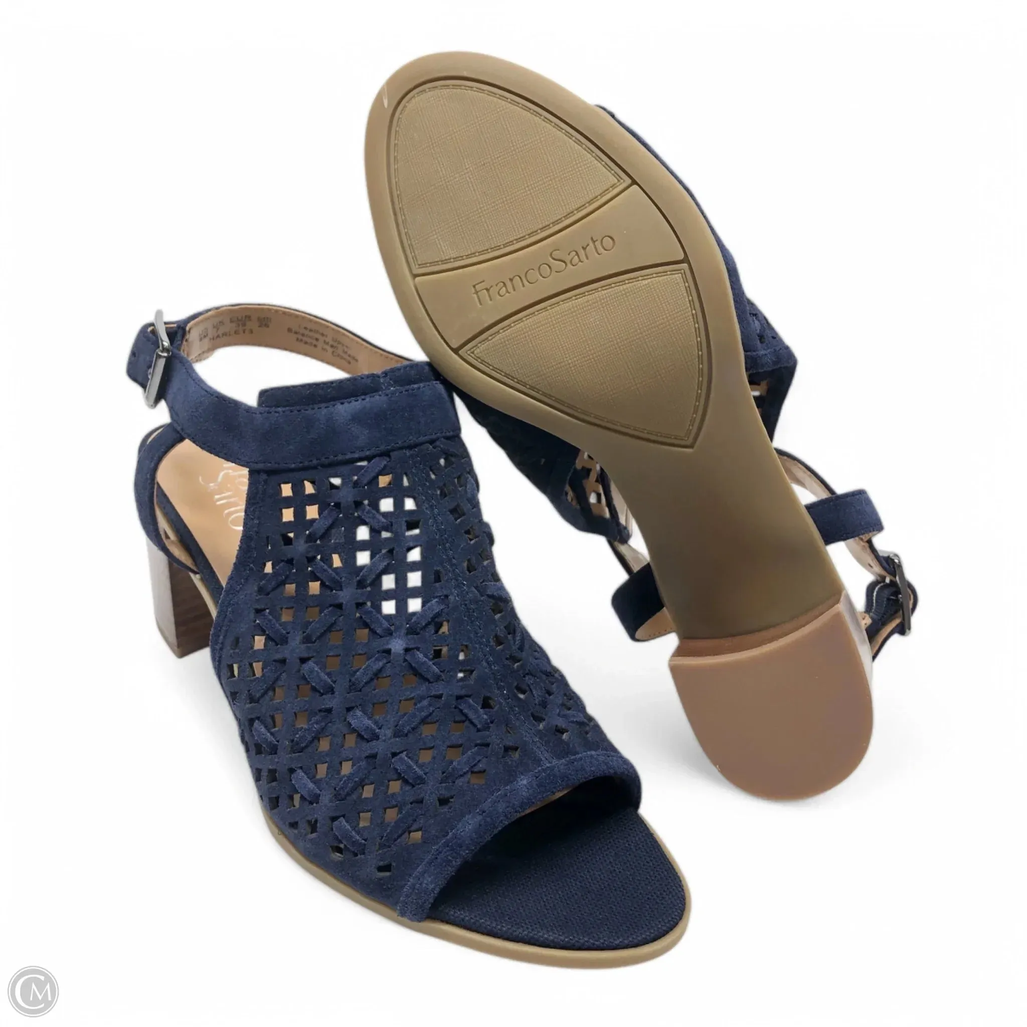 Sandals Heels Block By Franco Sarto In Blue, Size: 9