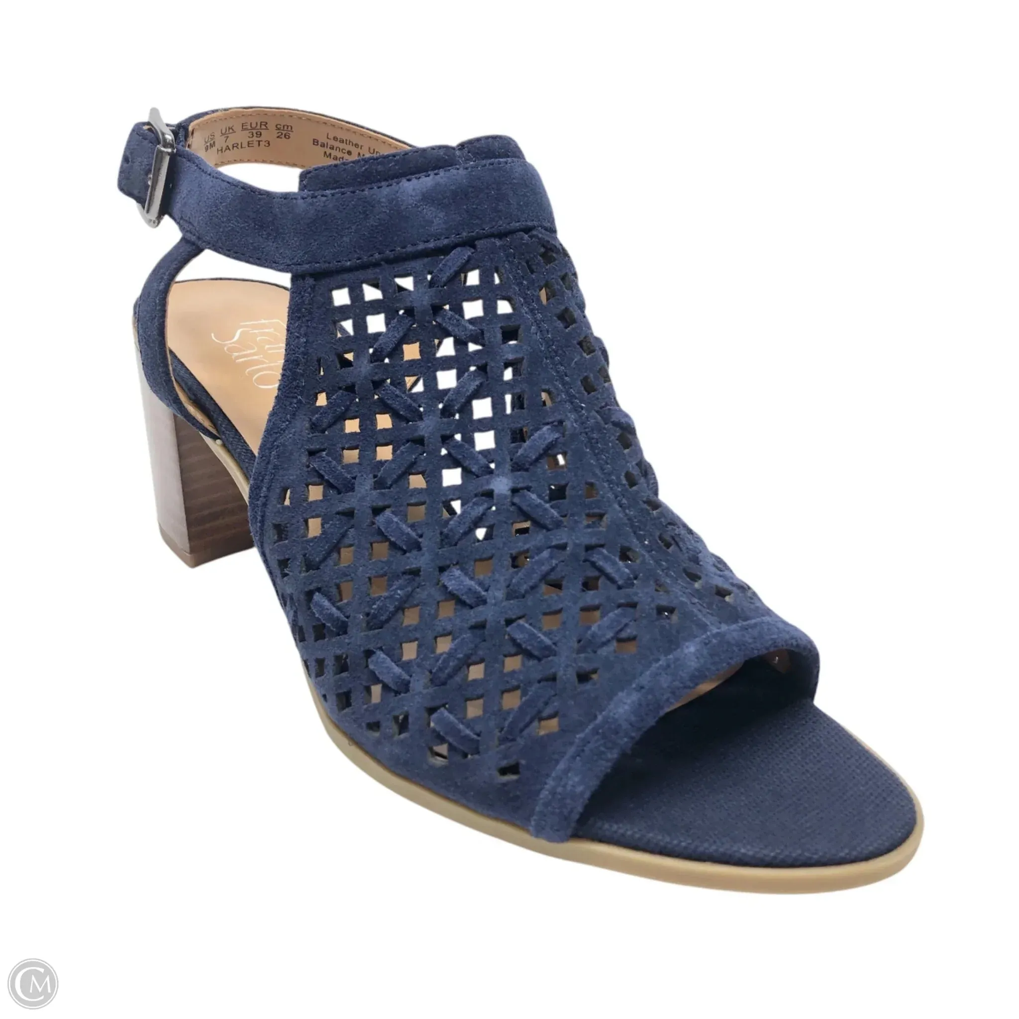 Sandals Heels Block By Franco Sarto In Blue, Size: 9