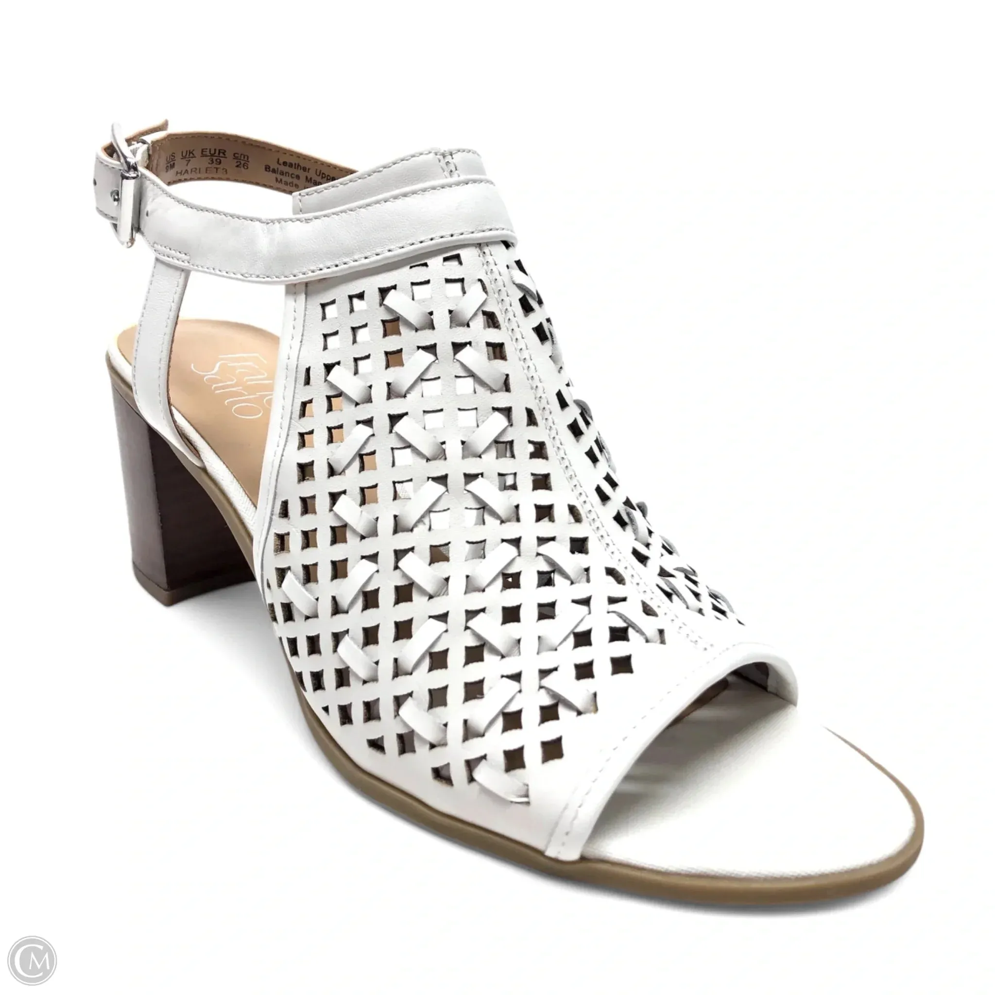 Sandals Heels Block By Franco Sarto In White, Size: 9
