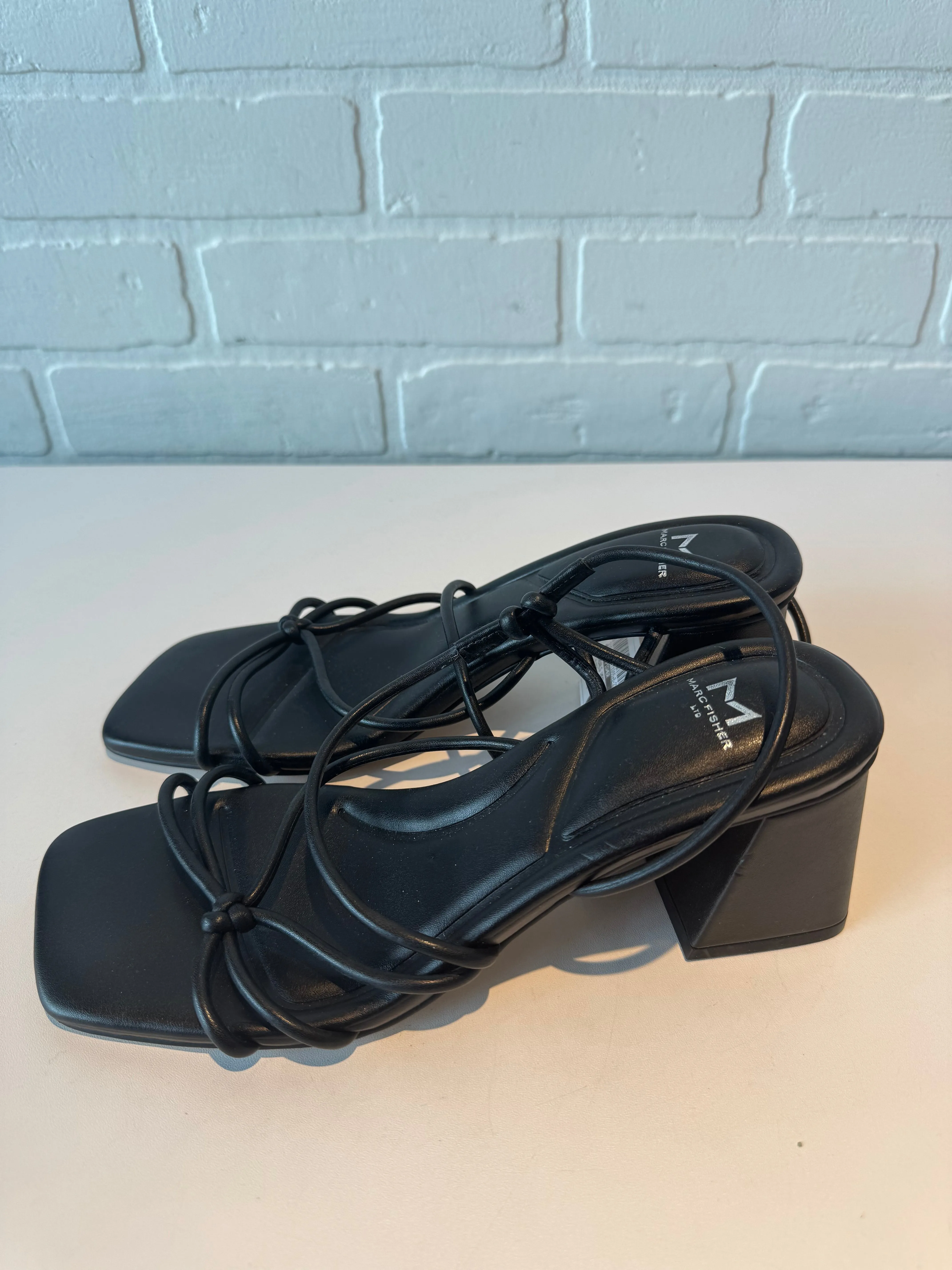 Sandals Heels Block By Marc Fisher In Black, Size: 7.5 marc-fisher