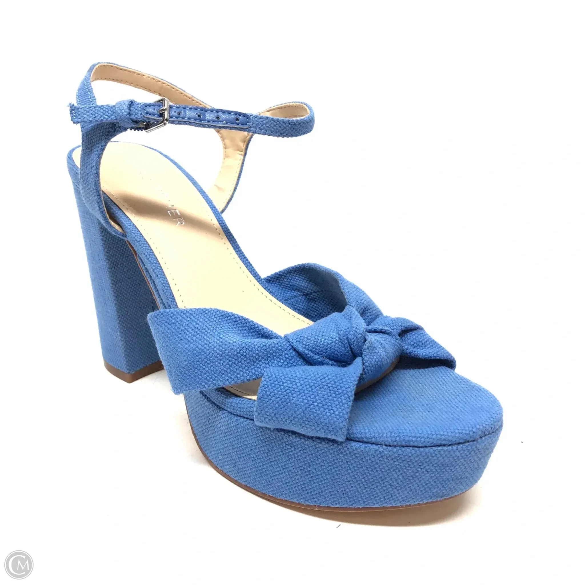 Sandals Heels Block By Marc Fisher In Blue, Size: 6 marc-fisher