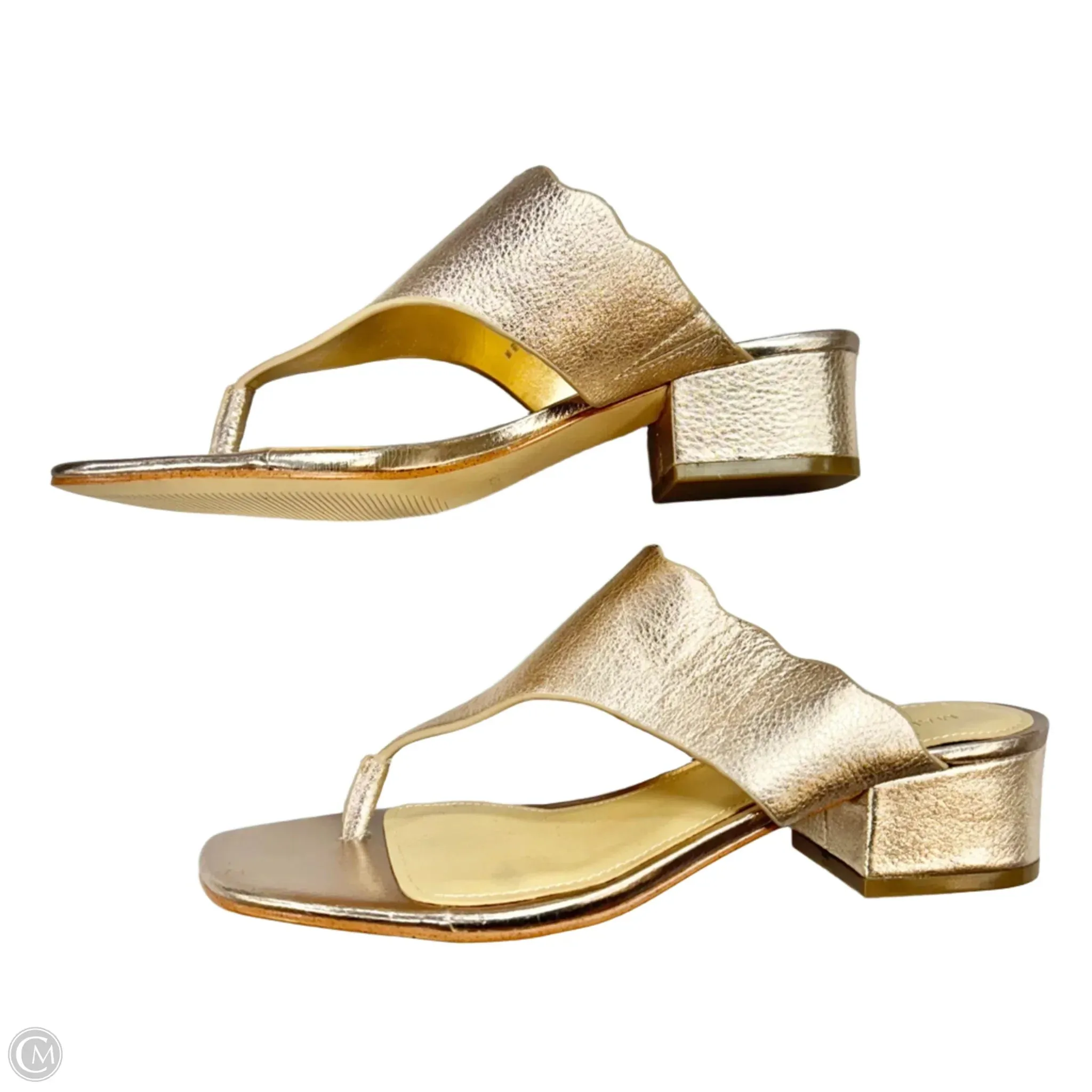 Sandals Heels Block By Marc Fisher In Bronze, Size: 6.5 marc-fisher