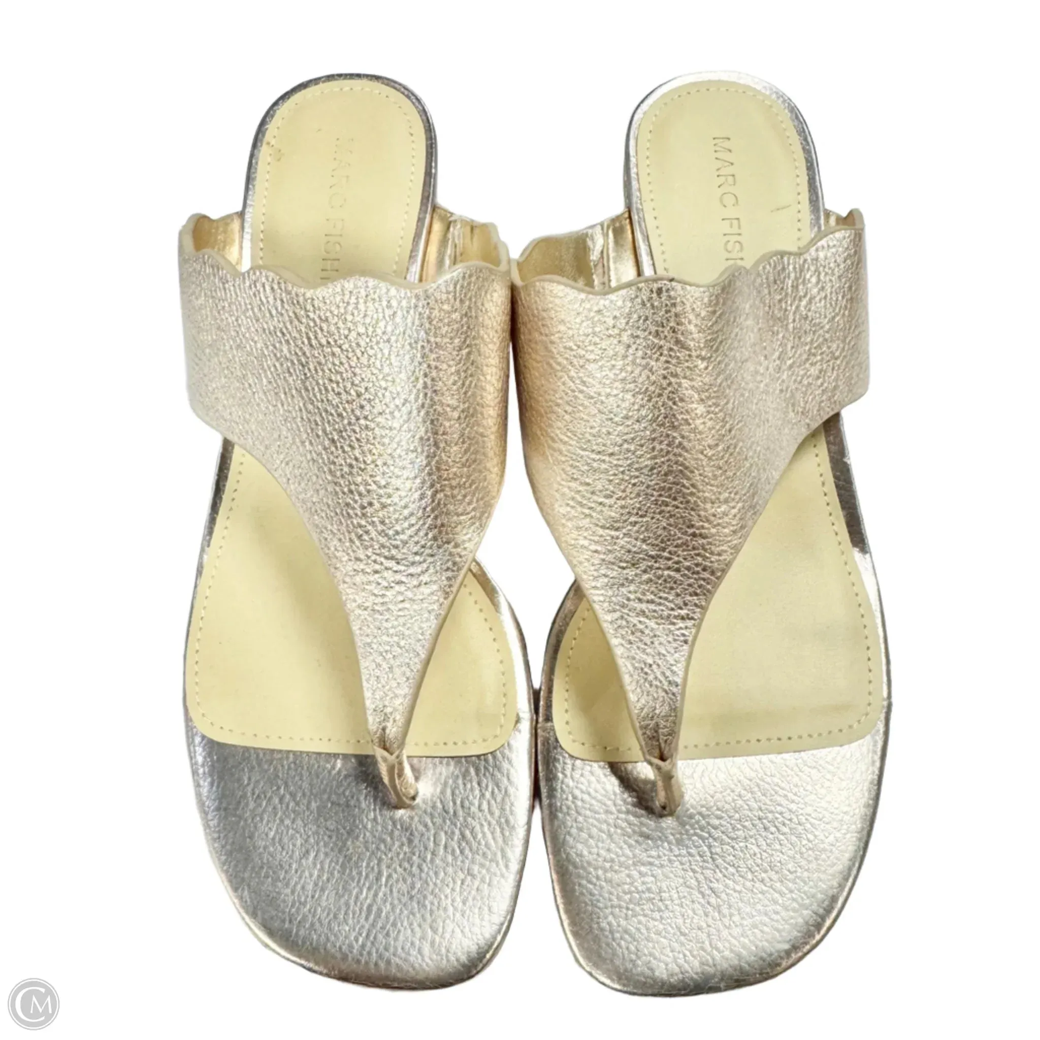 Sandals Heels Block By Marc Fisher In Bronze, Size: 6.5 marc-fisher