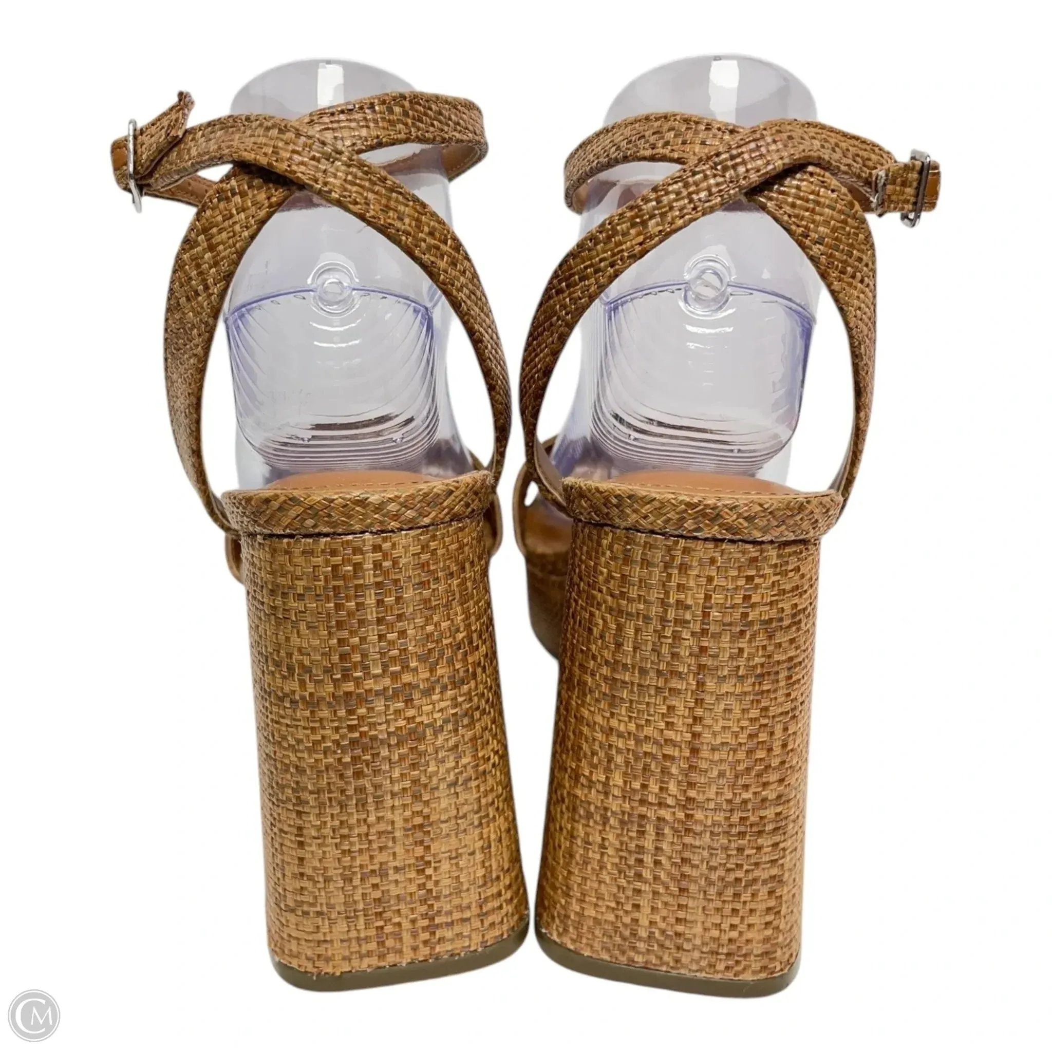 Sandals Heels Block By Marc Fisher In Brown, Size: 9 marc-fisher