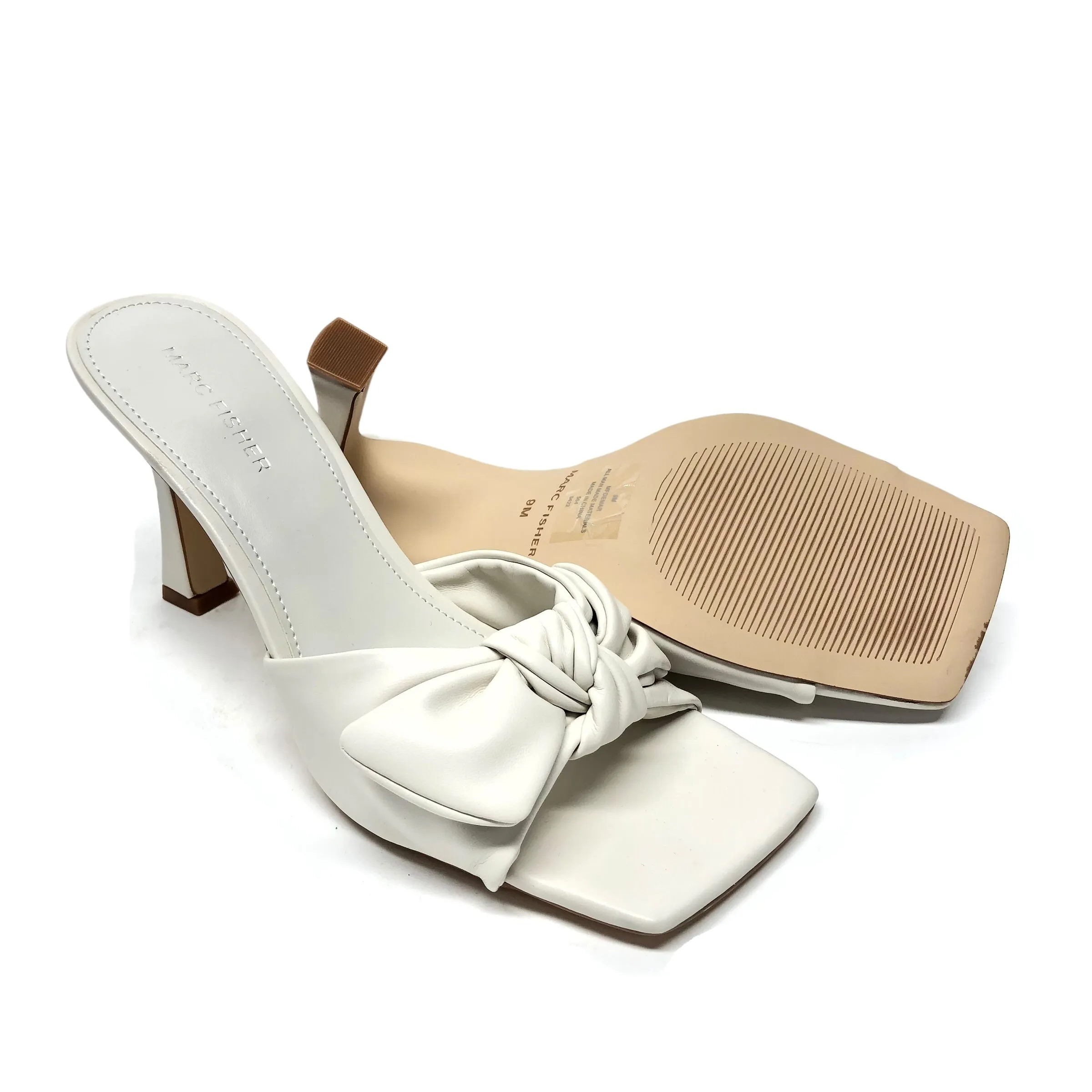 Sandals Heels Block By Marc Fisher In Cream, Size: 9 marc-fisher