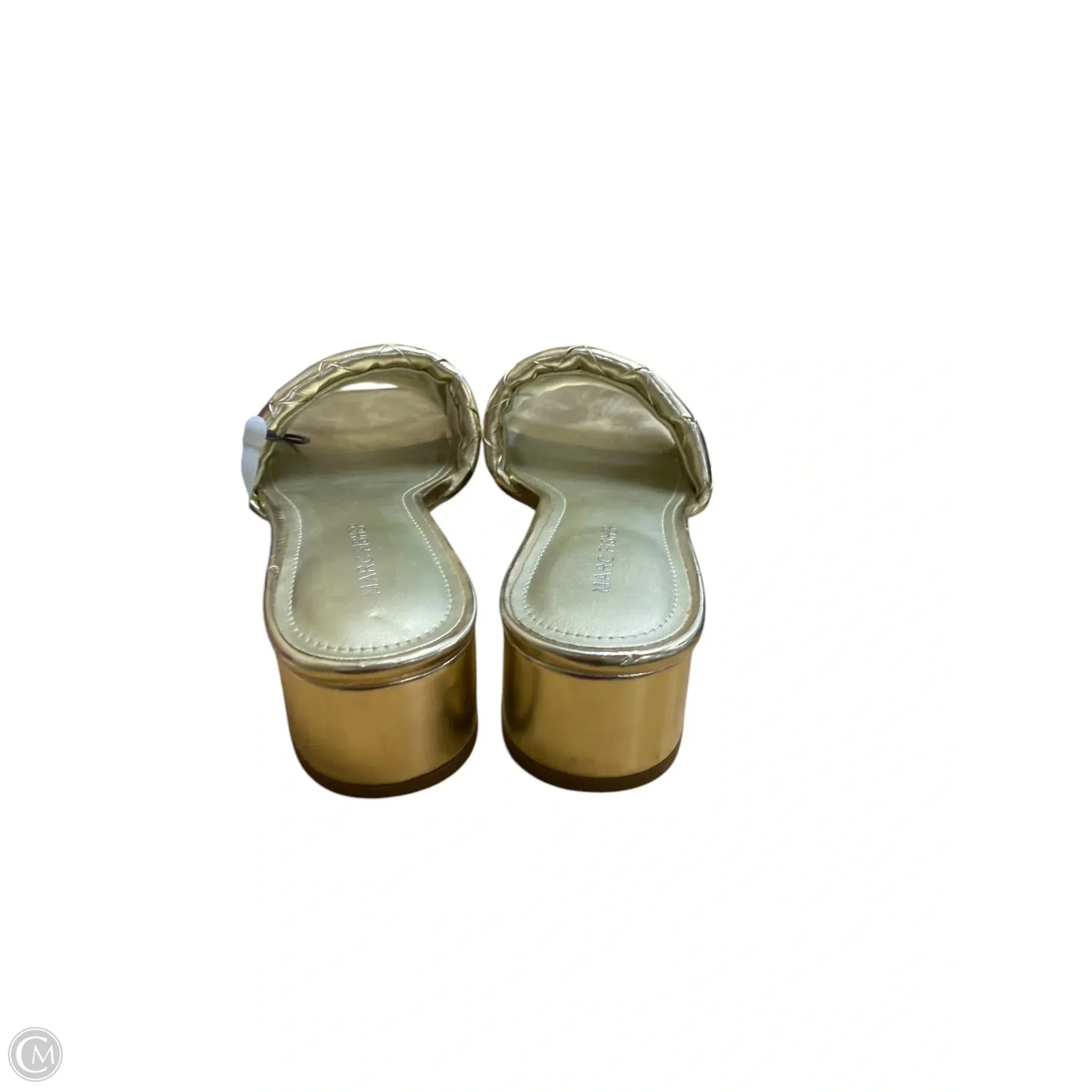 Sandals Heels Block By Marc Fisher In Gold, Size: 8 marc-fisher
