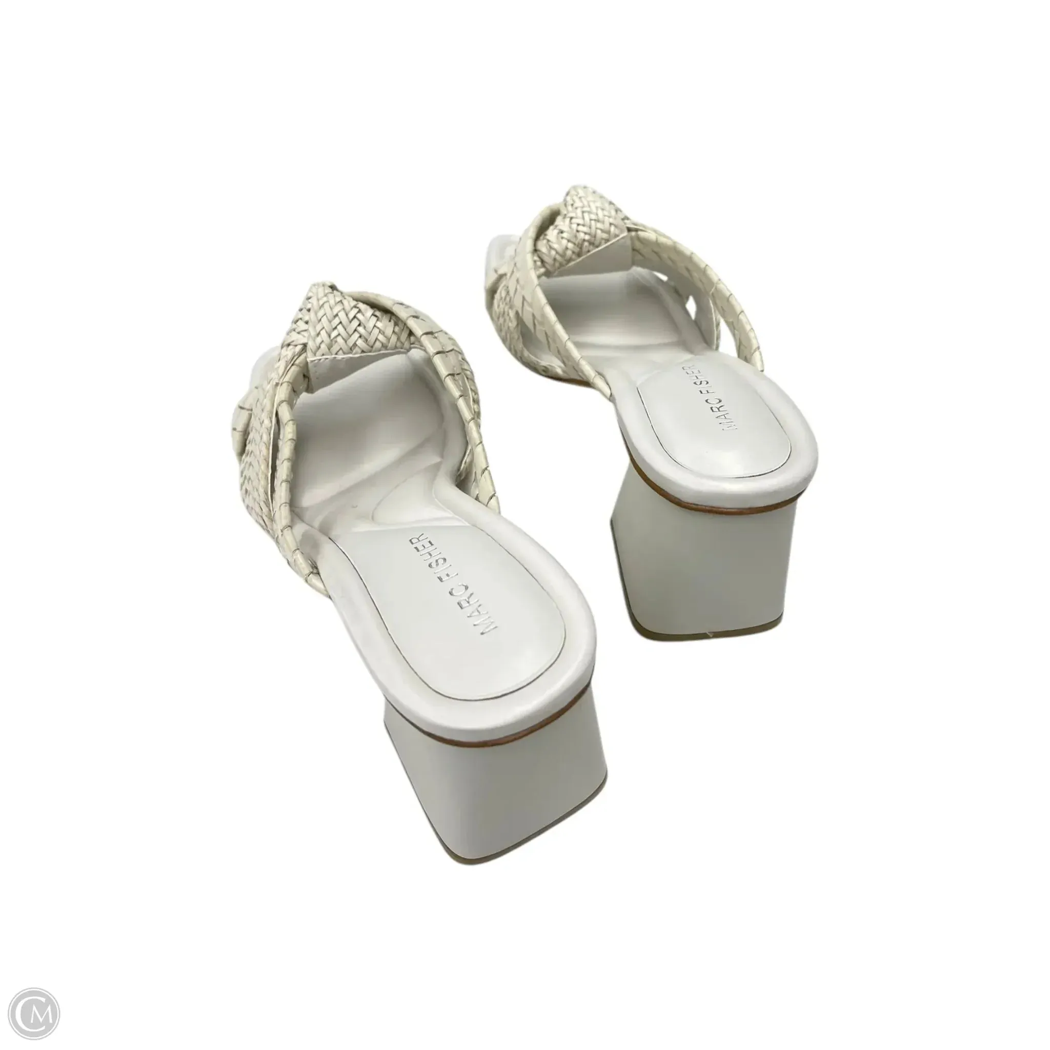Sandals Heels Block By Marc Fisher In Grey, Size: 8.5 marc-fisher