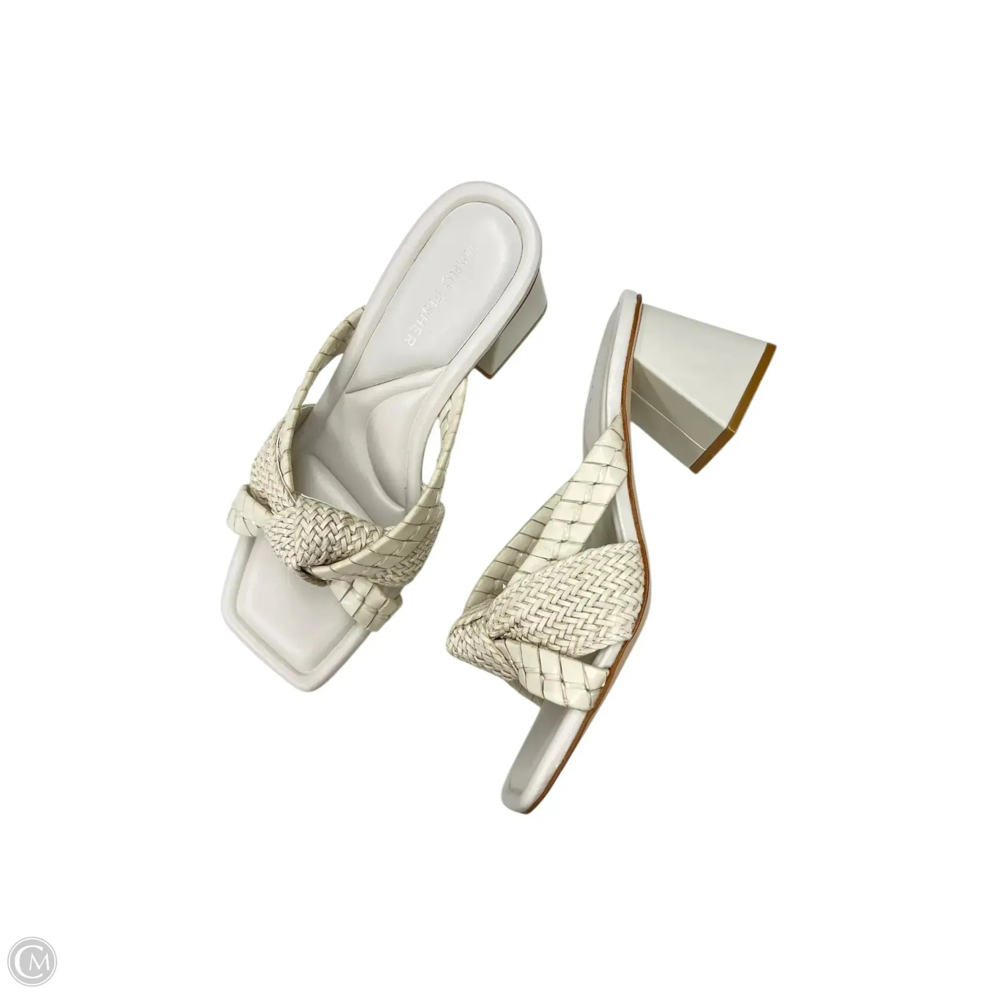 Sandals Heels Block By Marc Fisher In Grey, Size: 8.5 marc-fisher
