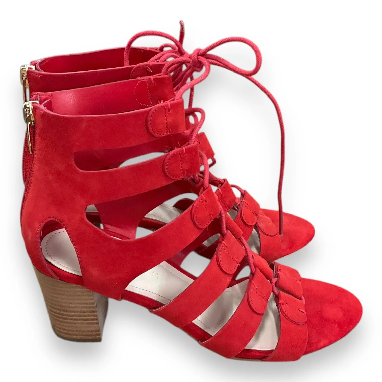 Sandals Heels Block By Marc Fisher In Red, Size: 7 marc-fisher