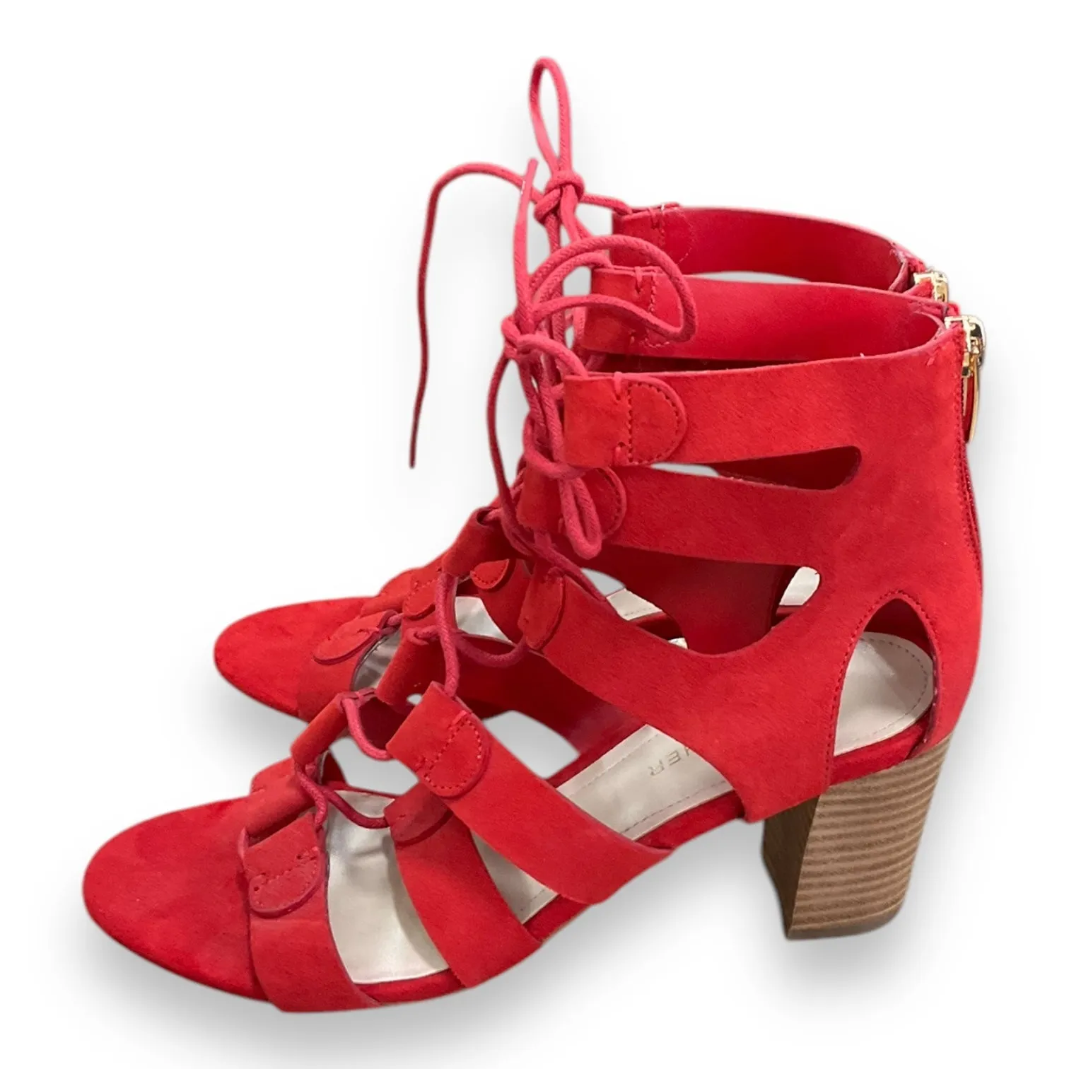 Sandals Heels Block By Marc Fisher In Red, Size: 7 marc-fisher