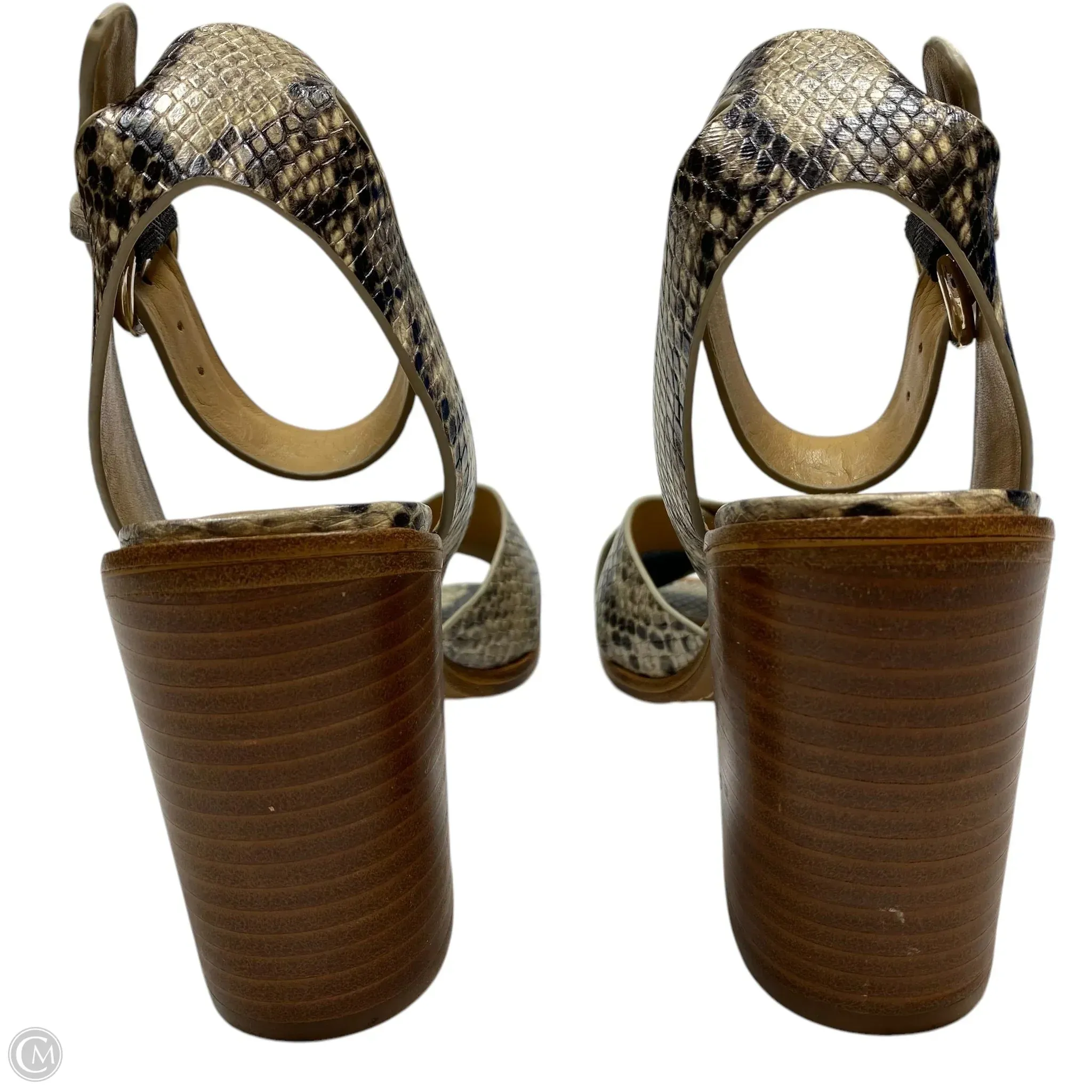 Sandals Heels Block By Marc Fisher In Snakeskin Print, Size: 5.5 marc-fisher