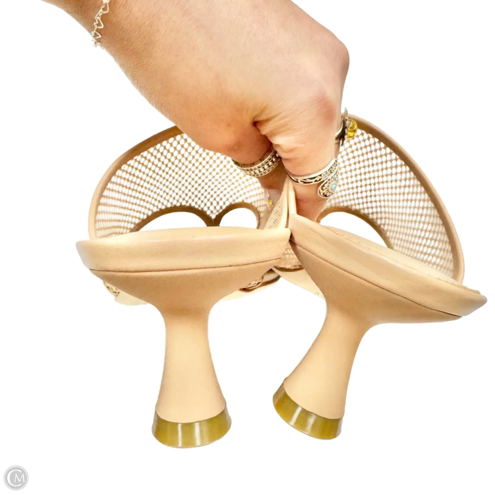 Sandals Heels Kitten By Marc Fisher In Tan, Size: 8.5 marc-fisher