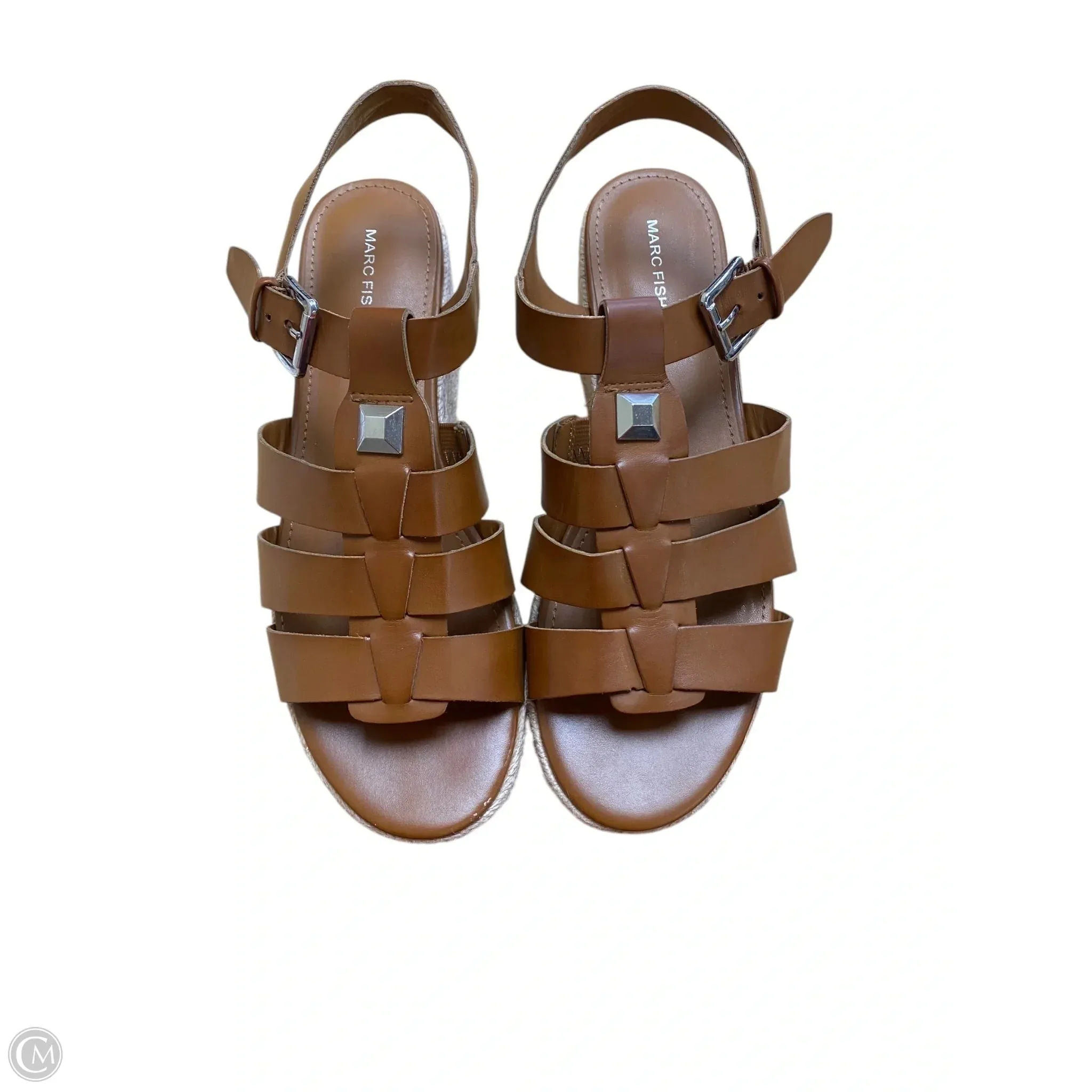 Sandals Heels Platform By Marc Fisher In Brown, Size: 9.5