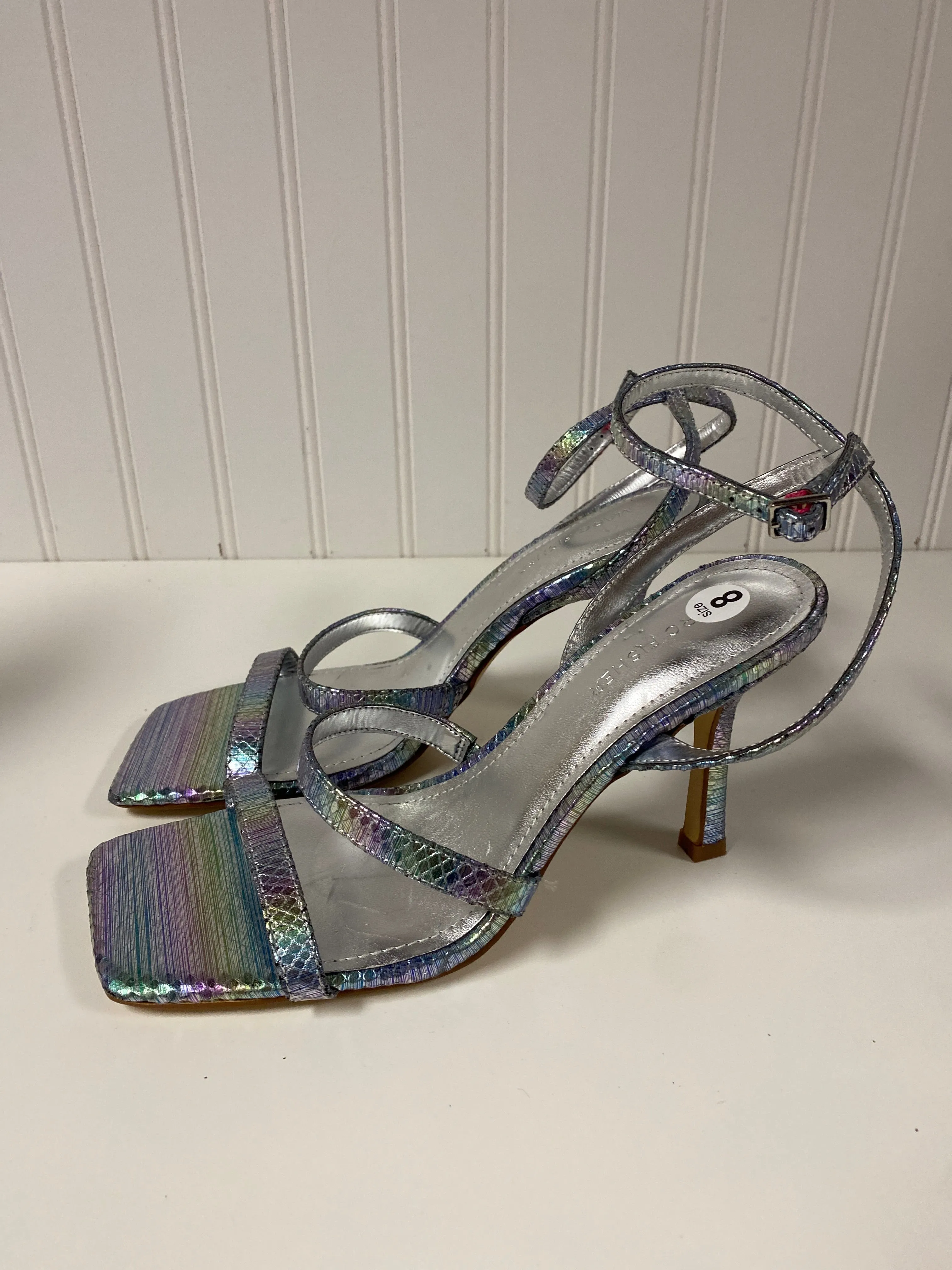 Sandals Heels Stiletto By Marc Fisher In Silver, Size: 8 marc-fisher