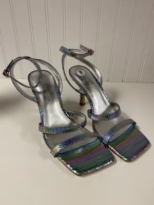 Sandals Heels Stiletto By Marc Fisher In Silver, Size: 8 marc-fisher