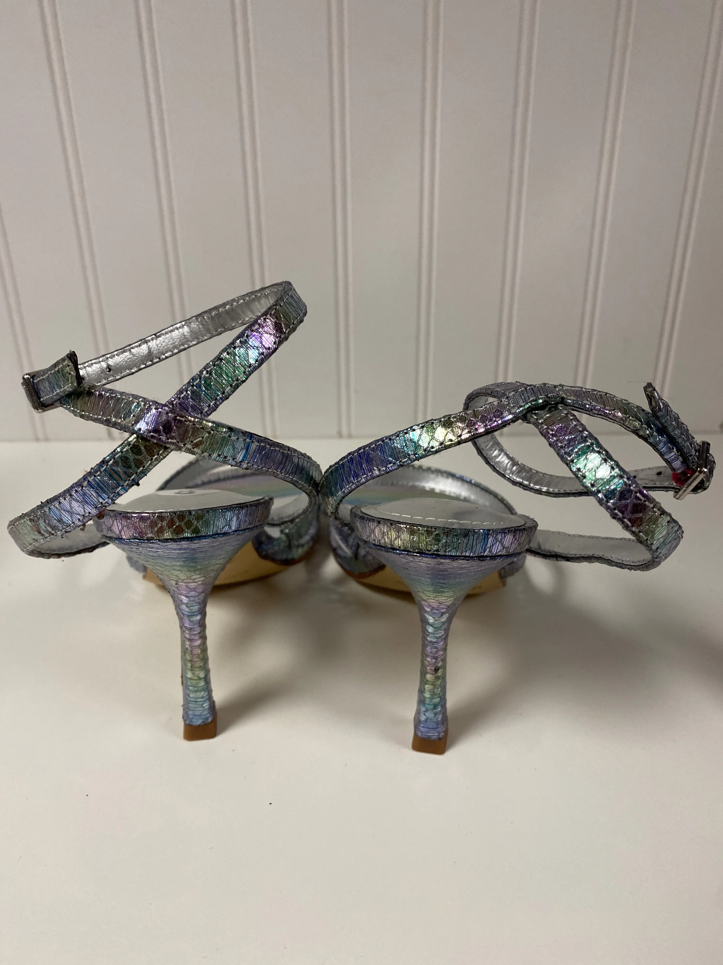 Sandals Heels Stiletto By Marc Fisher In Silver, Size: 8 marc-fisher
