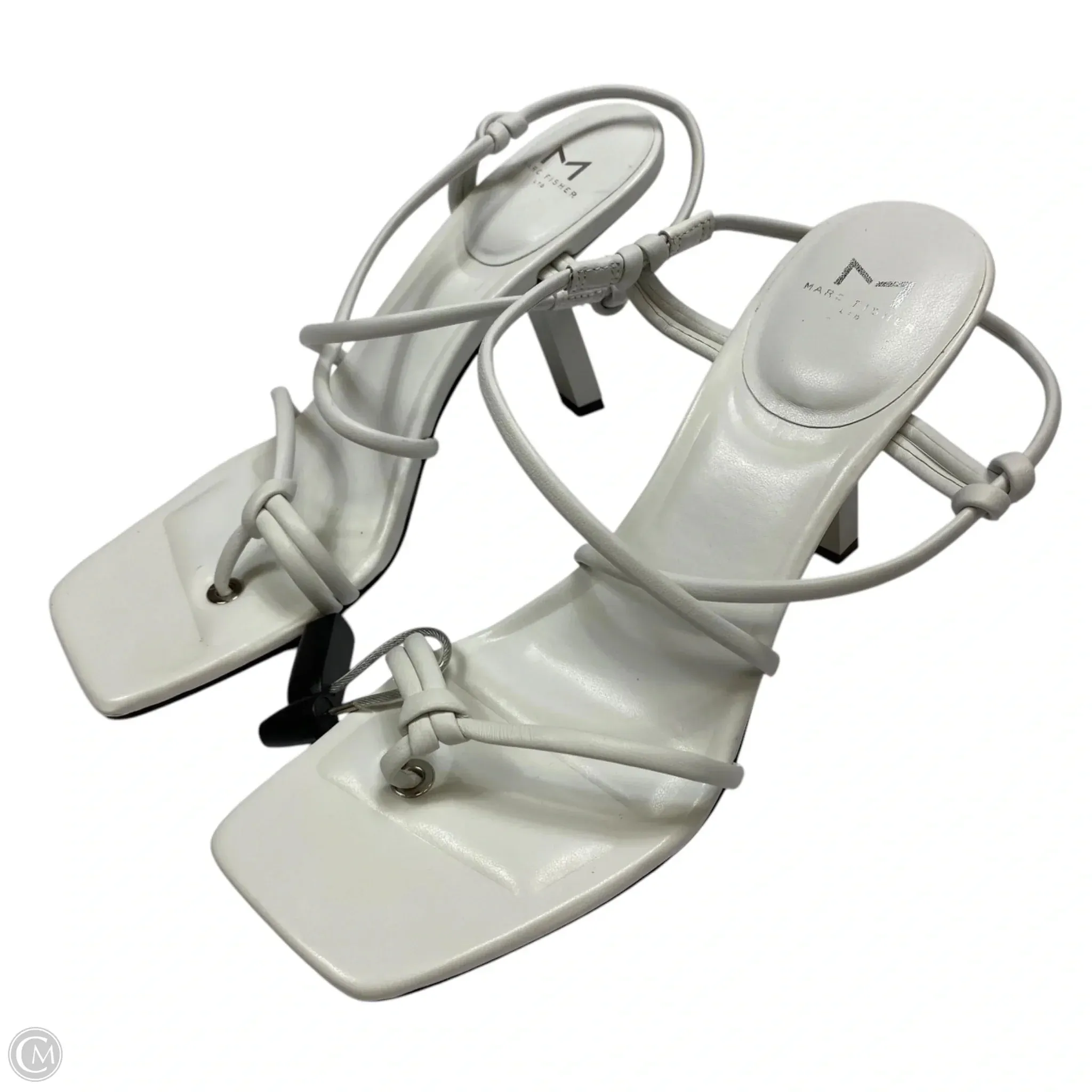 Sandals Heels Stiletto By Marc Fisher In White, Size: 10 marc-fisher