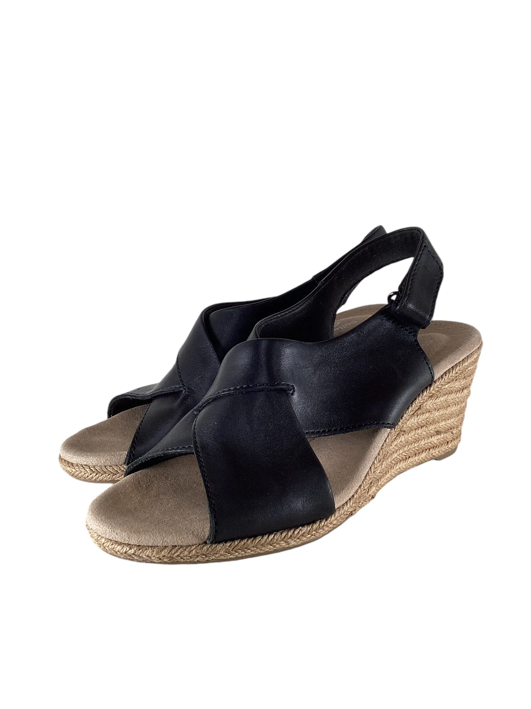 Sandals Heels Wedge By Clarks In Black, Size: 7 clarks