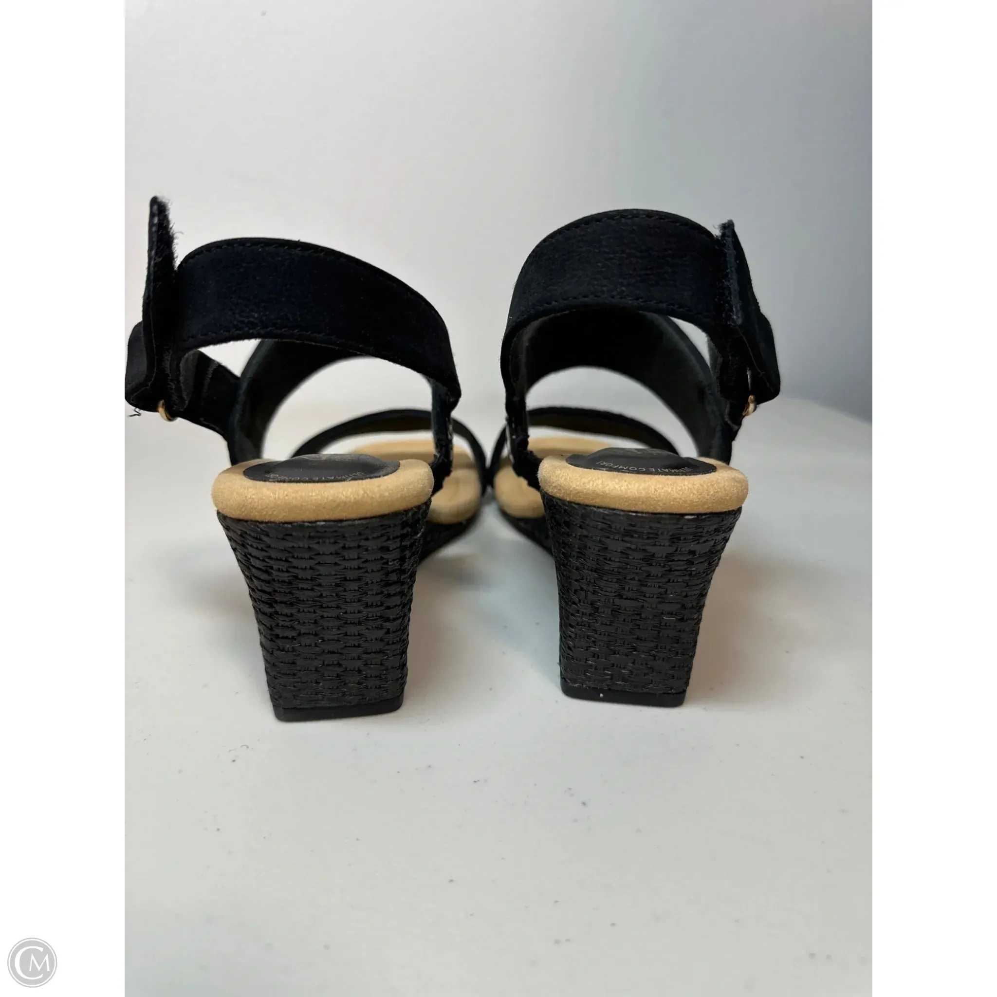 Sandals Heels Wedge By Clarks In Black, Size: 9 clarks
