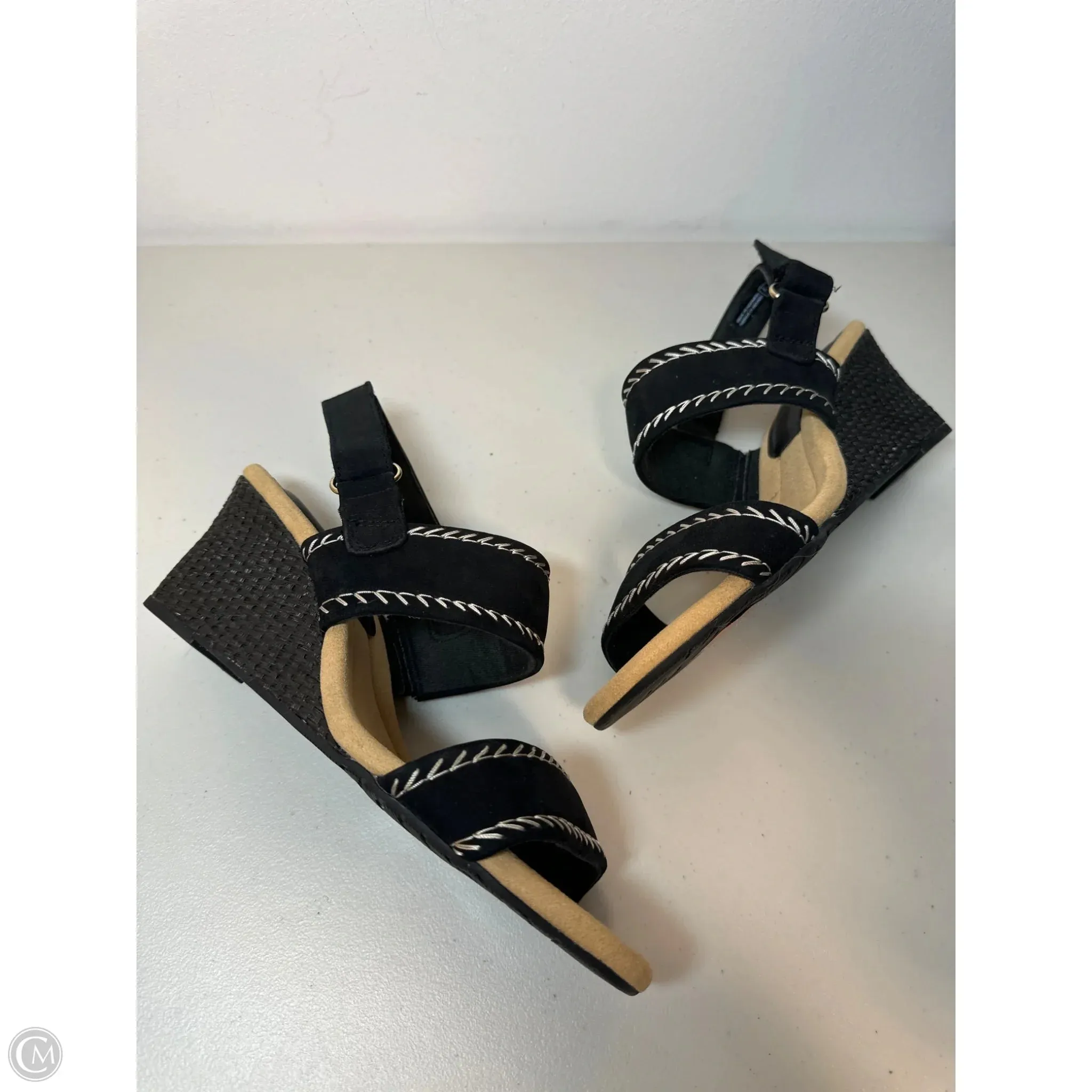 Sandals Heels Wedge By Clarks In Black, Size: 9 clarks