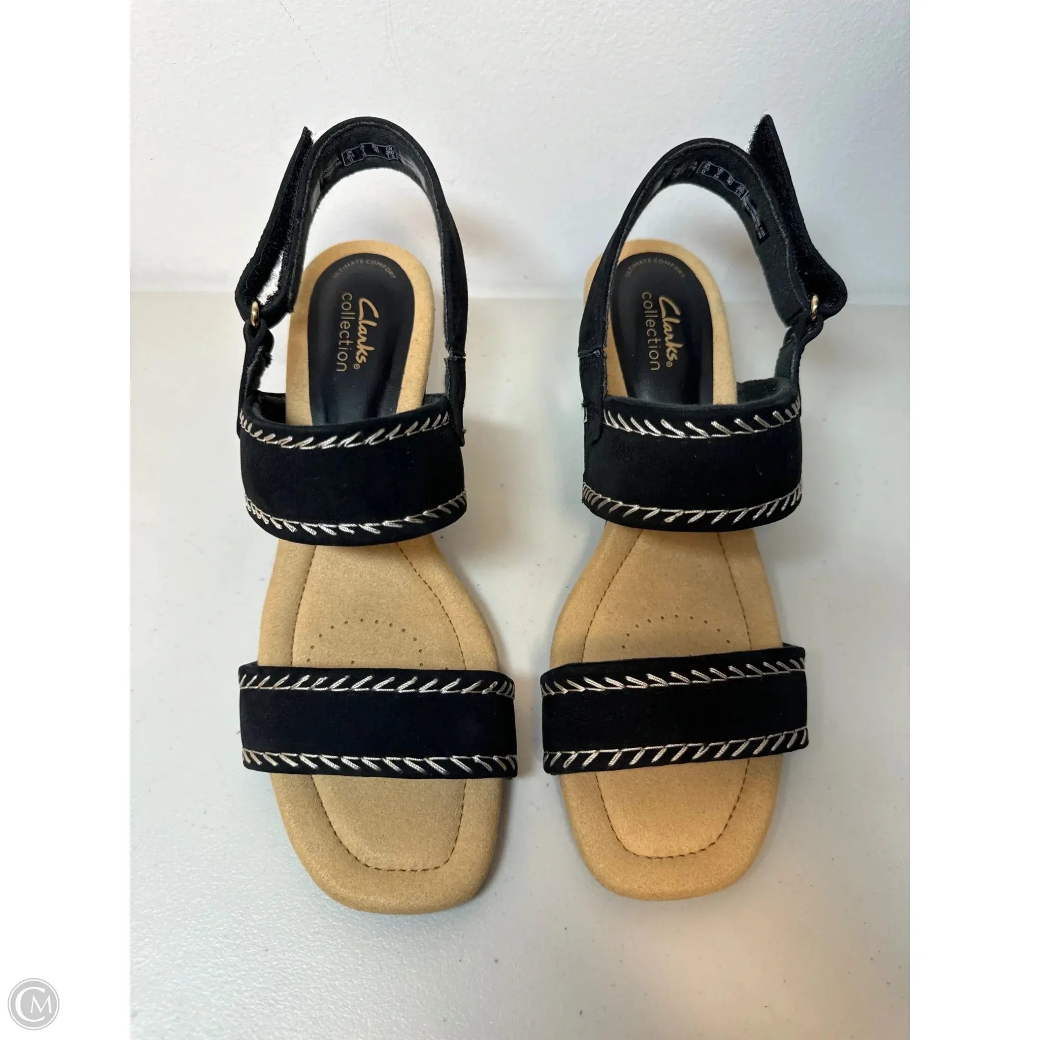Sandals Heels Wedge By Clarks In Black, Size: 9 clarks