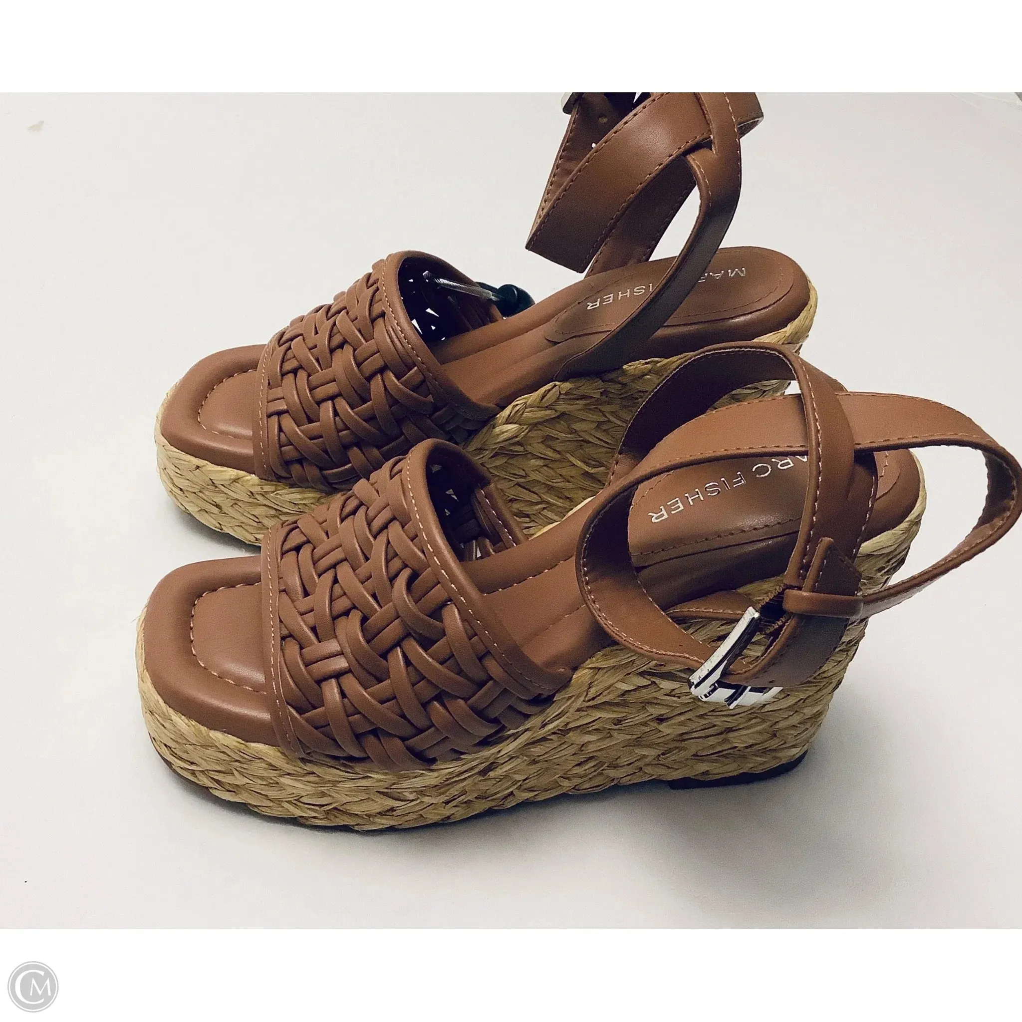 Sandals Heels Wedge By Marc Fisher In Brown, Size: 6 marc-fisher