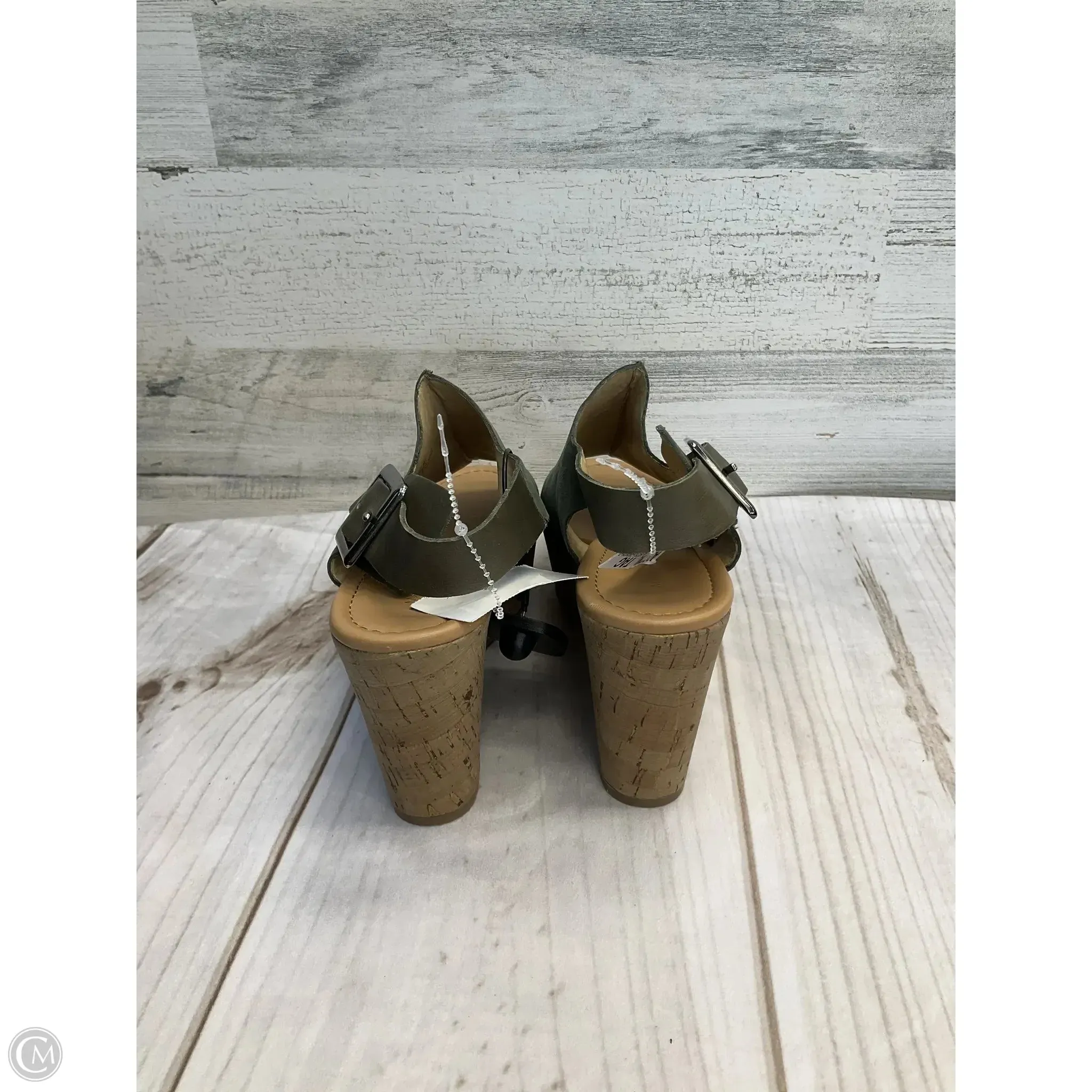 Sandals Heels Wedge By Marc Fisher In Green, Size: 8 marc-fisher