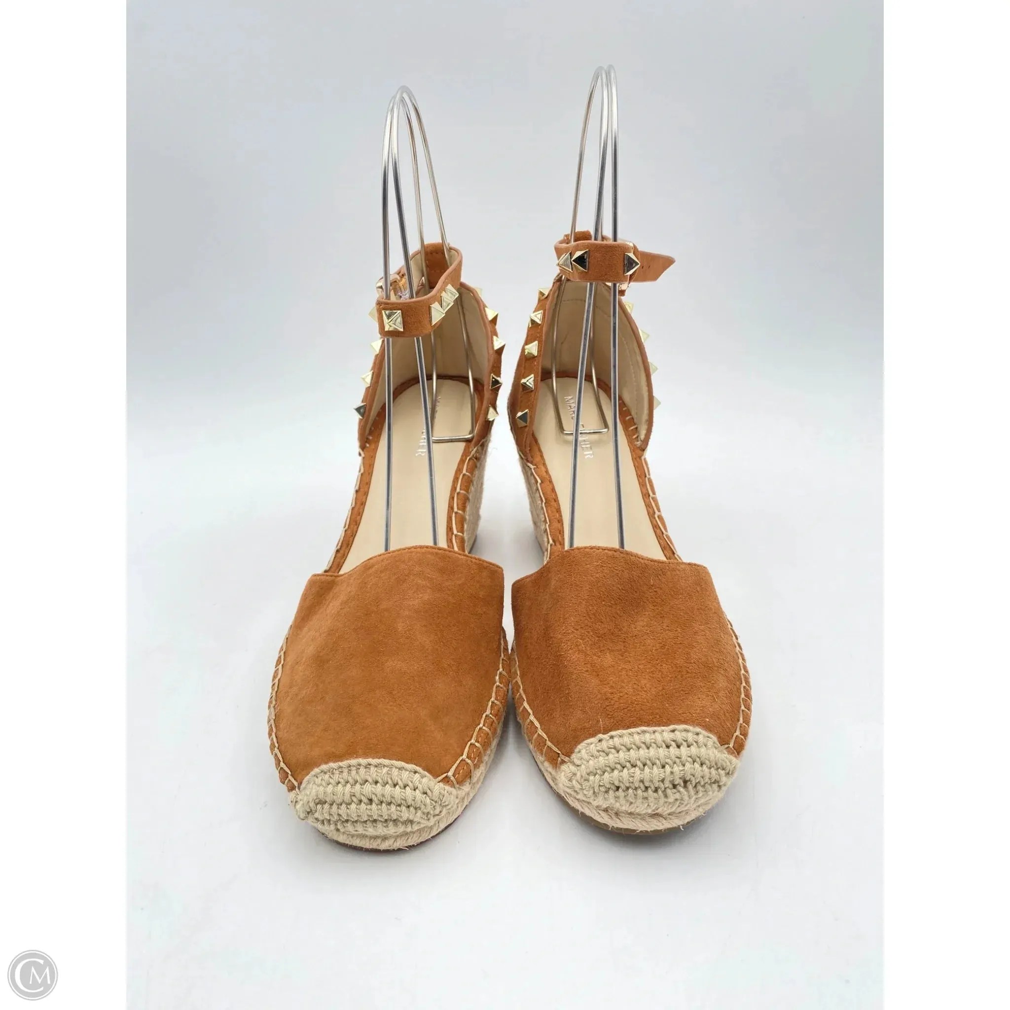 Sandals Heels Wedge By Marc Fisher In Tan, Size: 9 marc-fisher