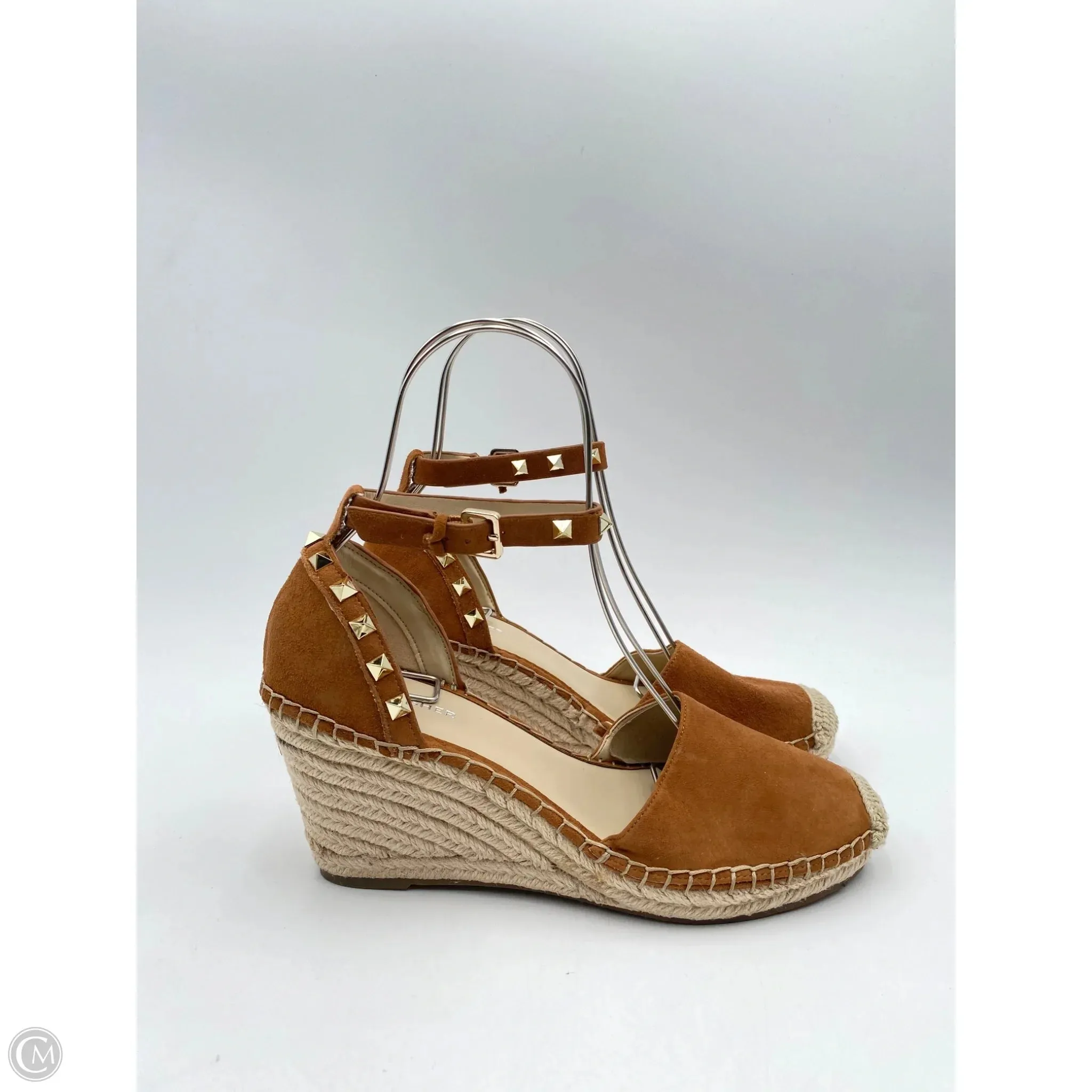 Sandals Heels Wedge By Marc Fisher In Tan, Size: 9 marc-fisher