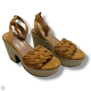 Sandals Heels Wedge By Marc Fisher In Tan, Size: 9 marc-fisher