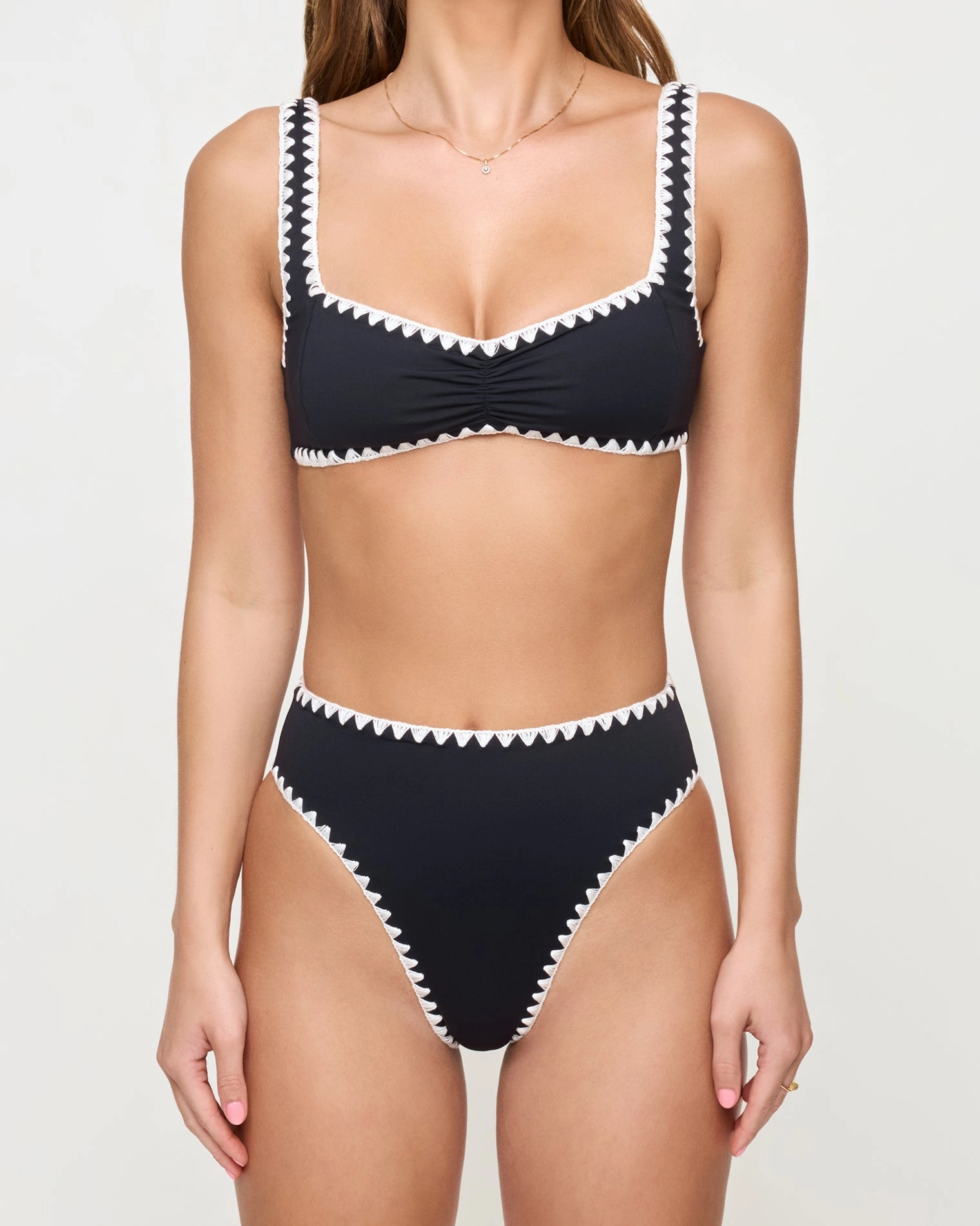 Savannah Bikini Bottom - Black-Cream