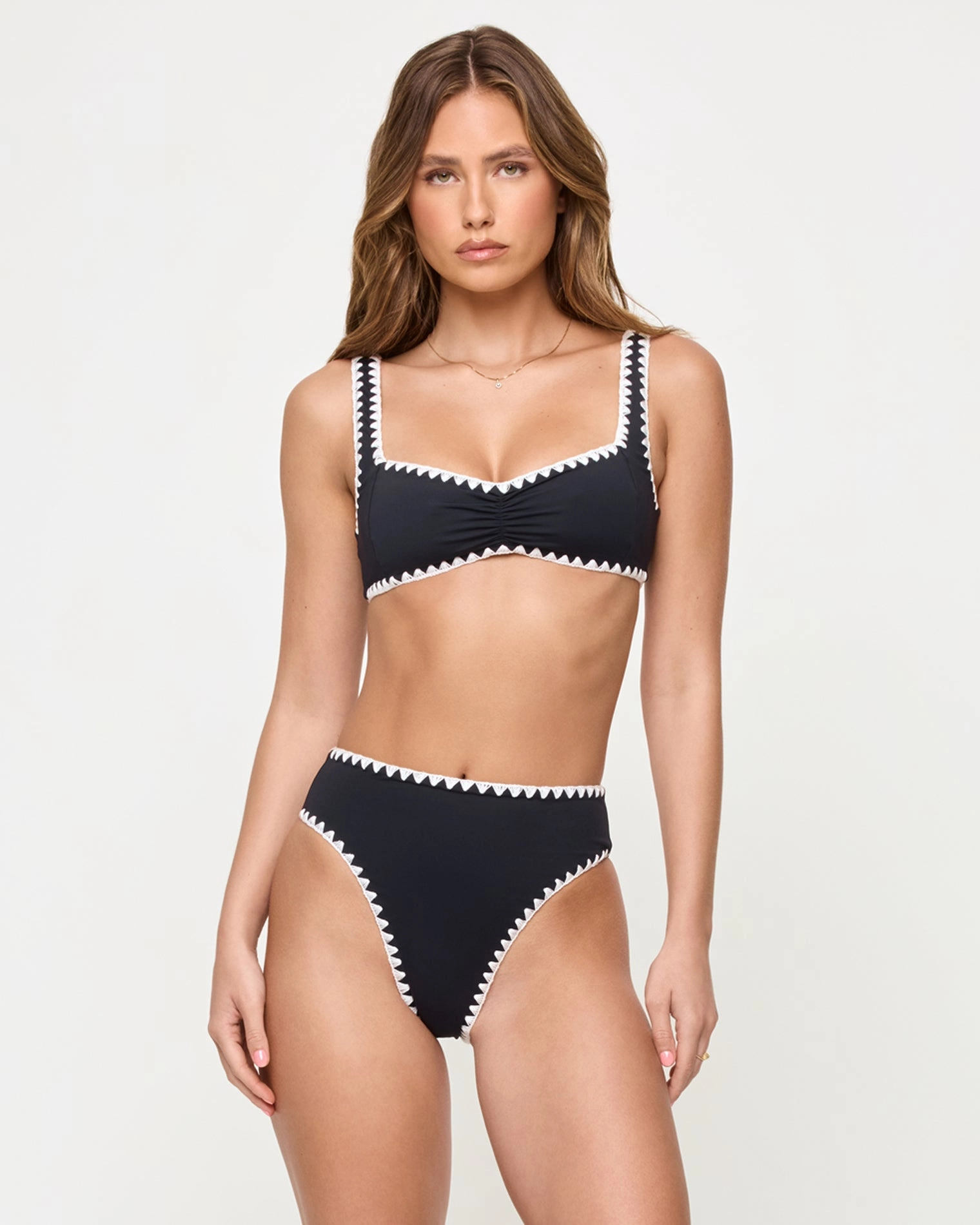 Savannah Bikini Bottom - Black-Cream