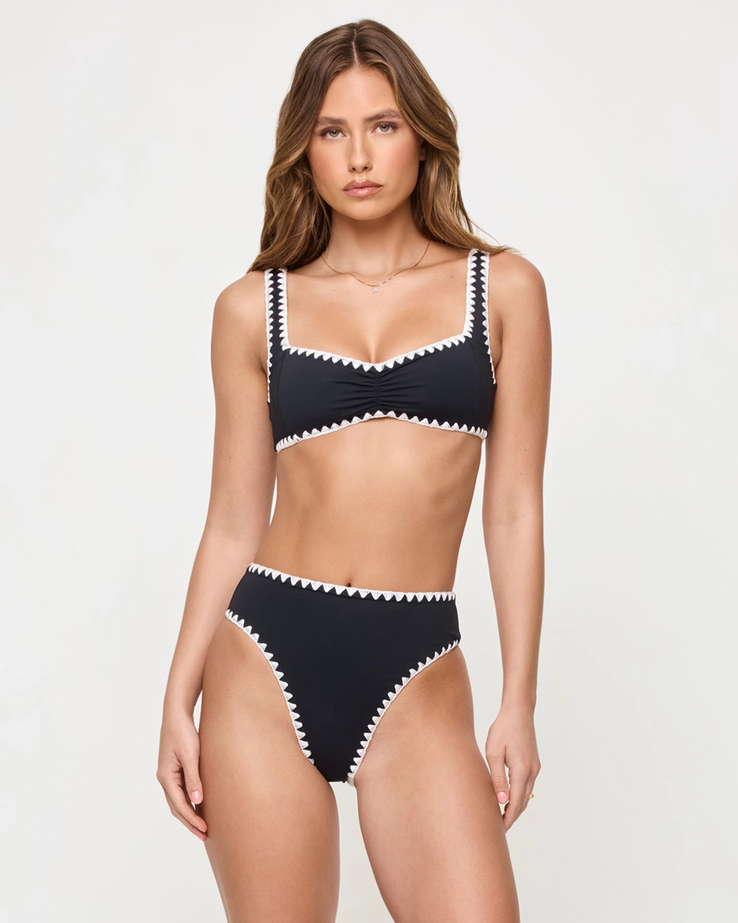 Savannah Bikini Bottom - Black-Cream