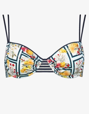 Scenery Underwired Bikini Top - Monochrome Garden full coverage swim tops, cute bikini tops