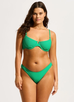 Sea Dive High Cut Rio Bikini Bottom - Jade two-piece bikinis for women, trendy bikinis for beachwear