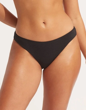 Sea Dive Hipster Bikini Pant - Black adjustable swim bottoms women, flattering bikini bottoms