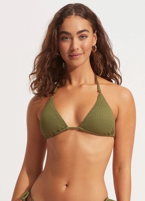 Sea Dive Slide Tri - Khaki high waist bikinis women, cheeky cut bikinis for women
