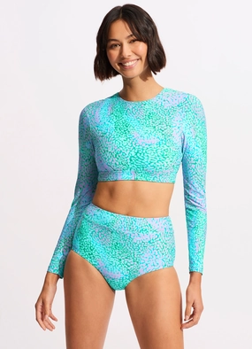 Sea Skin High Waisted Bikini Bottom - Vivid Green two-piece bikinis for women, trendy bikinis for beachwear