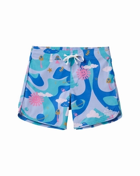 Seaesta Surf Seaesta Scallop Retro Flare Boardshorts boys swimwear sets, boys swim trunks