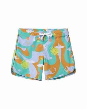Seaesta Surf Seaesta Scallop Retro Flare Boardshorts boys swimwear sets, boys swim trunks