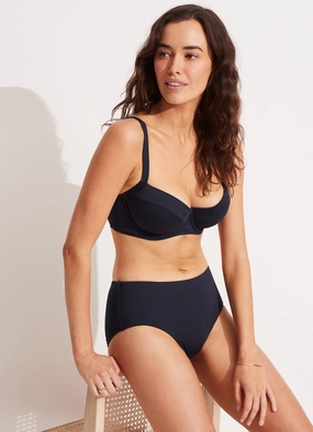 Seafolly Collective DD Cup Underwire Bra - True Navy high waist bikinis women, cheeky cut bikinis for women