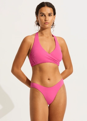 Seafolly Collective High Cut Rio Pant - Hot Pink modern womens swimwear, one piece swimsuits women