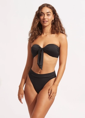Seafolly Collective High Rise Pant - Black high waist bikinis women, cheeky cut bikinis for women